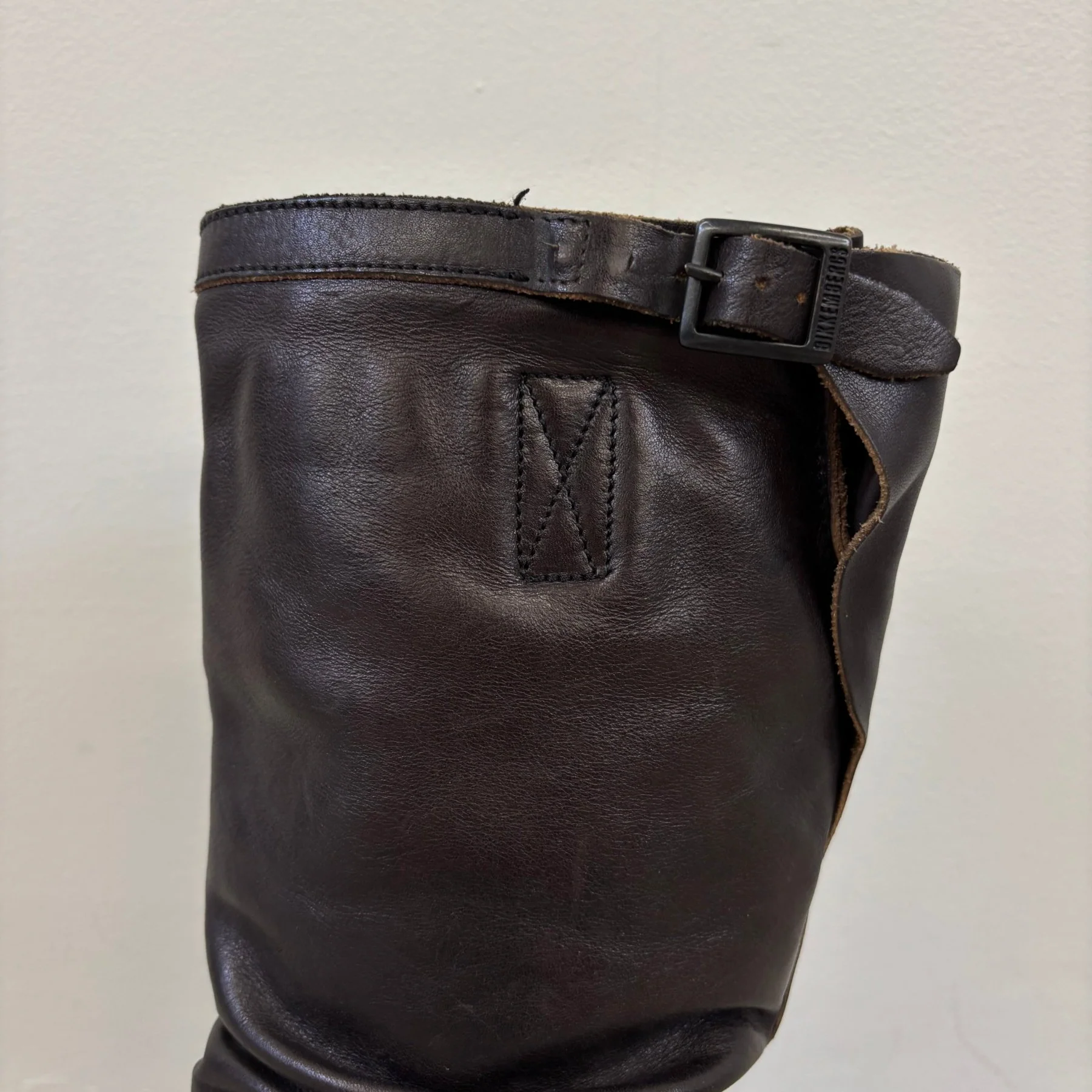 FW18 Dirk Bikkembergs Tall Slouch Leather Biker Boots - Image 8