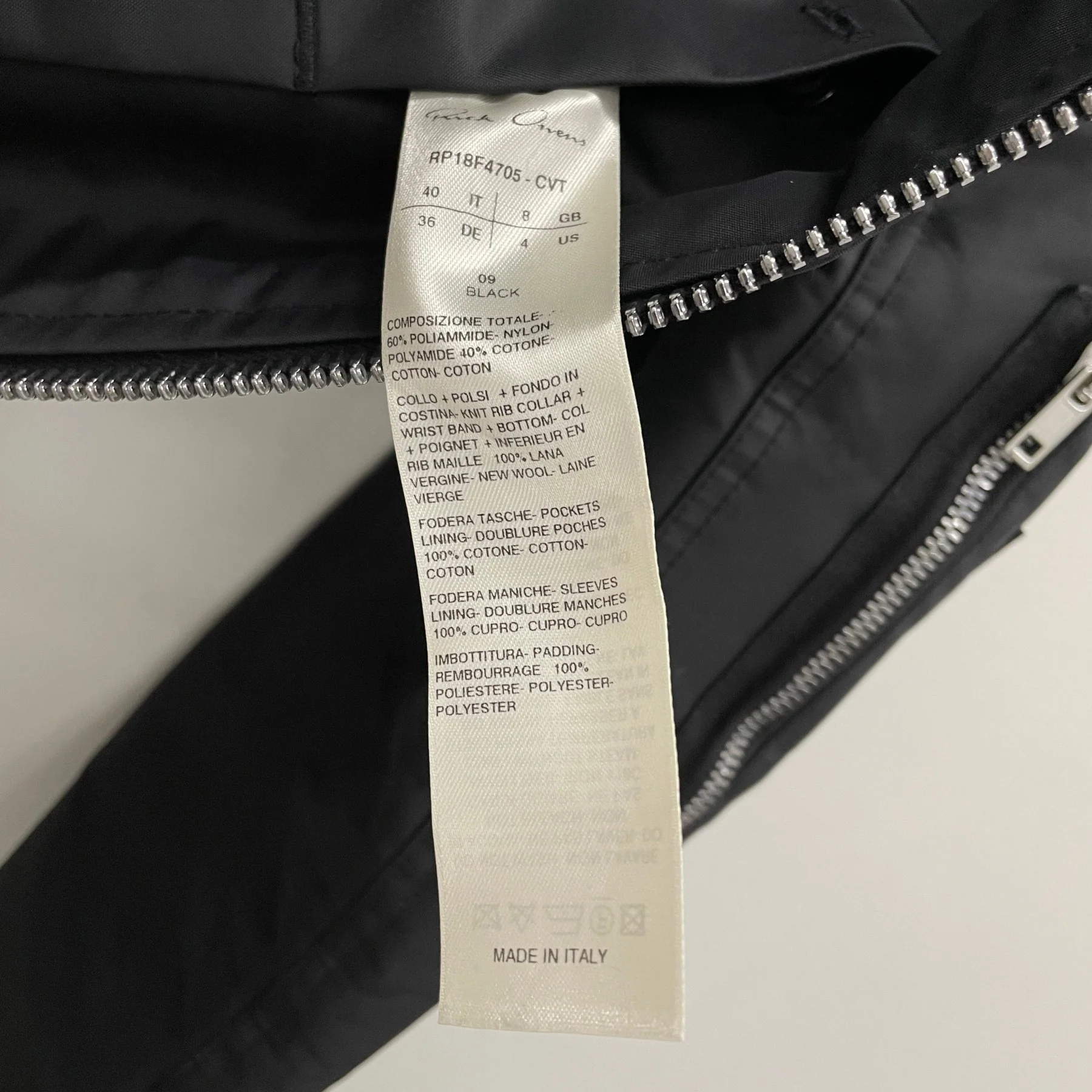 FW18 Rick Owens “SISYPHUS” Bomber Jacket - Image 7