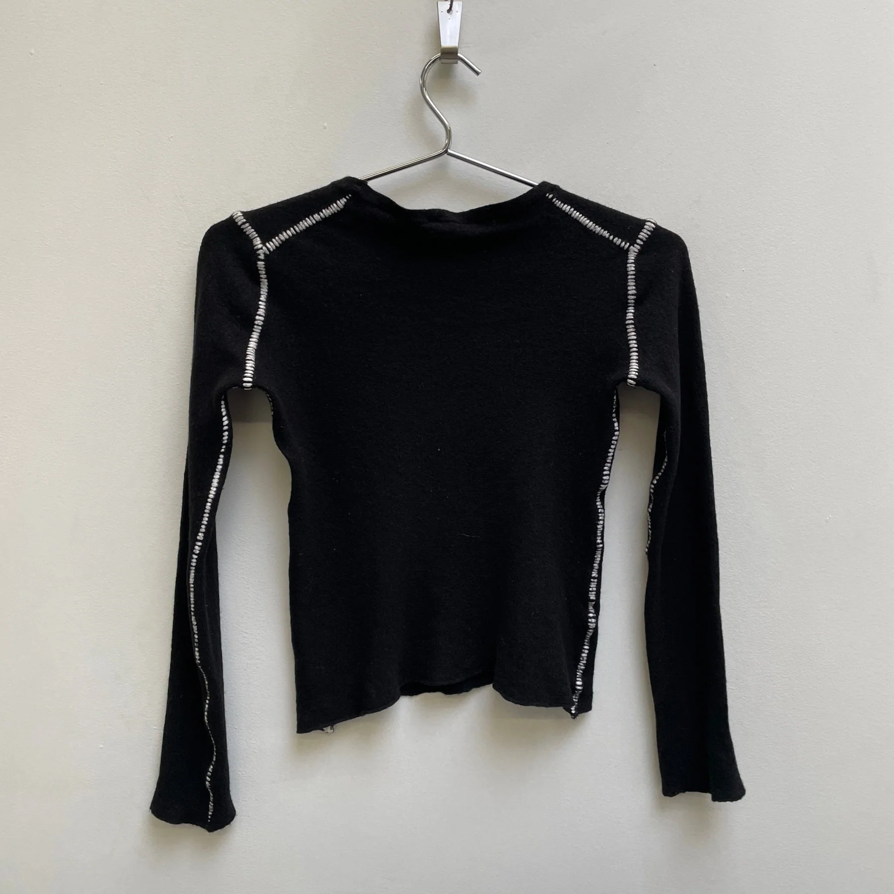 FW19 Ann Demeulemeester Contrast Stitching Wool Sweater - Image 2