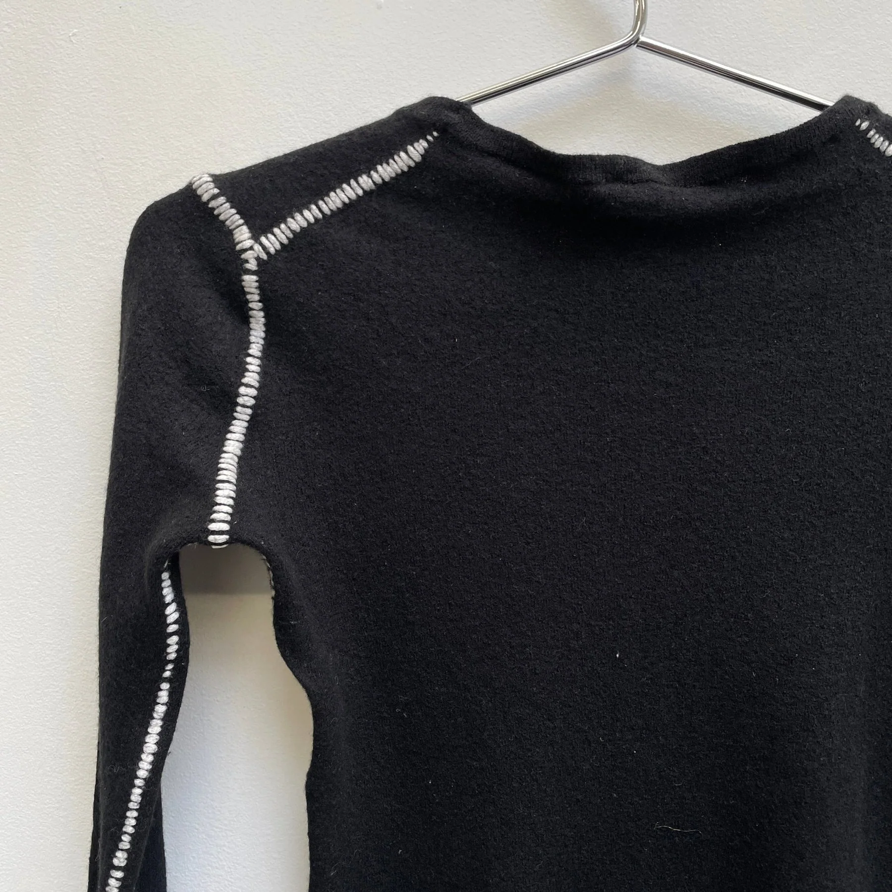 FW19 Ann Demeulemeester Contrast Stitching Wool Sweater - Image 8