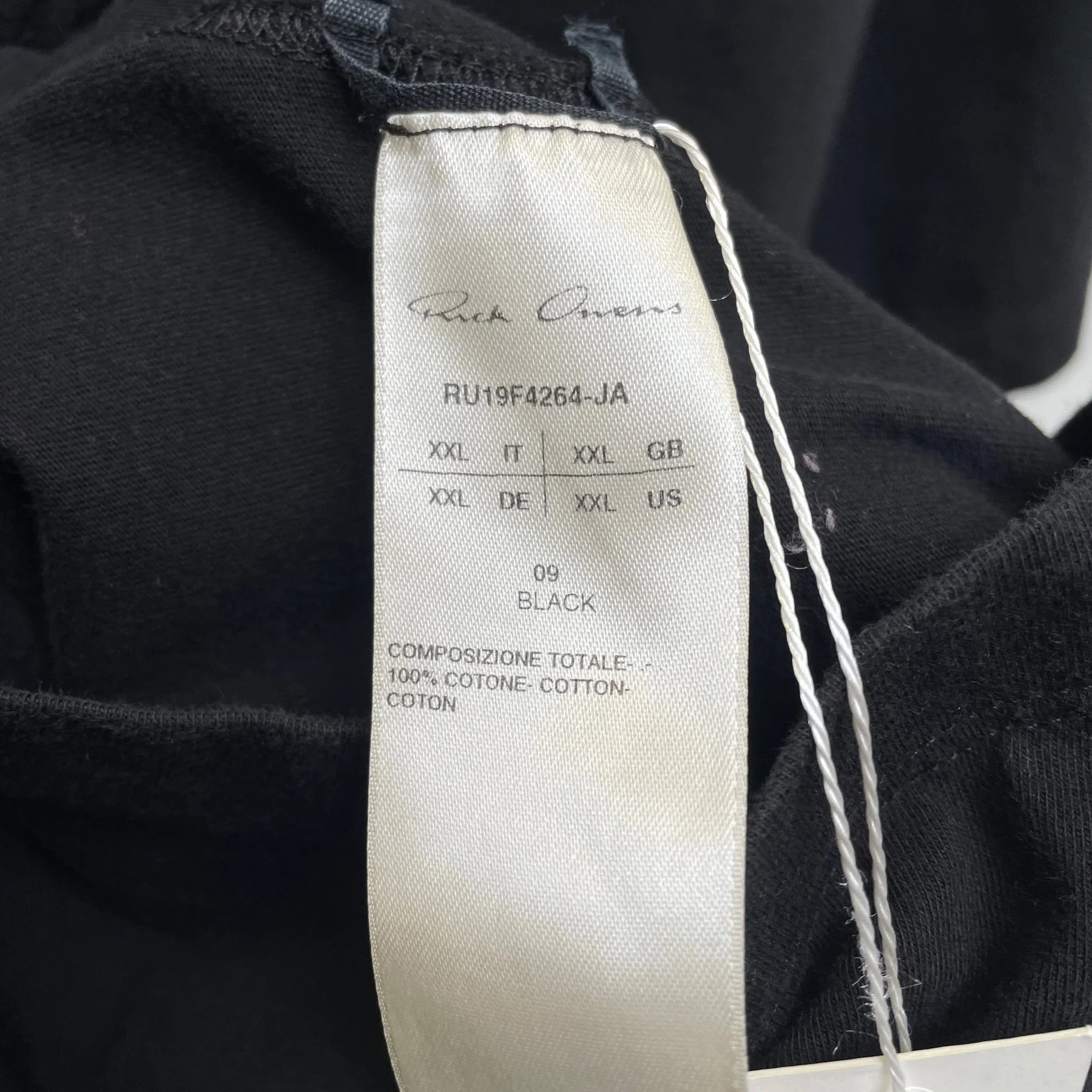 FW19 Rick Owens “LARRY” Black T-Shirt - Image 8