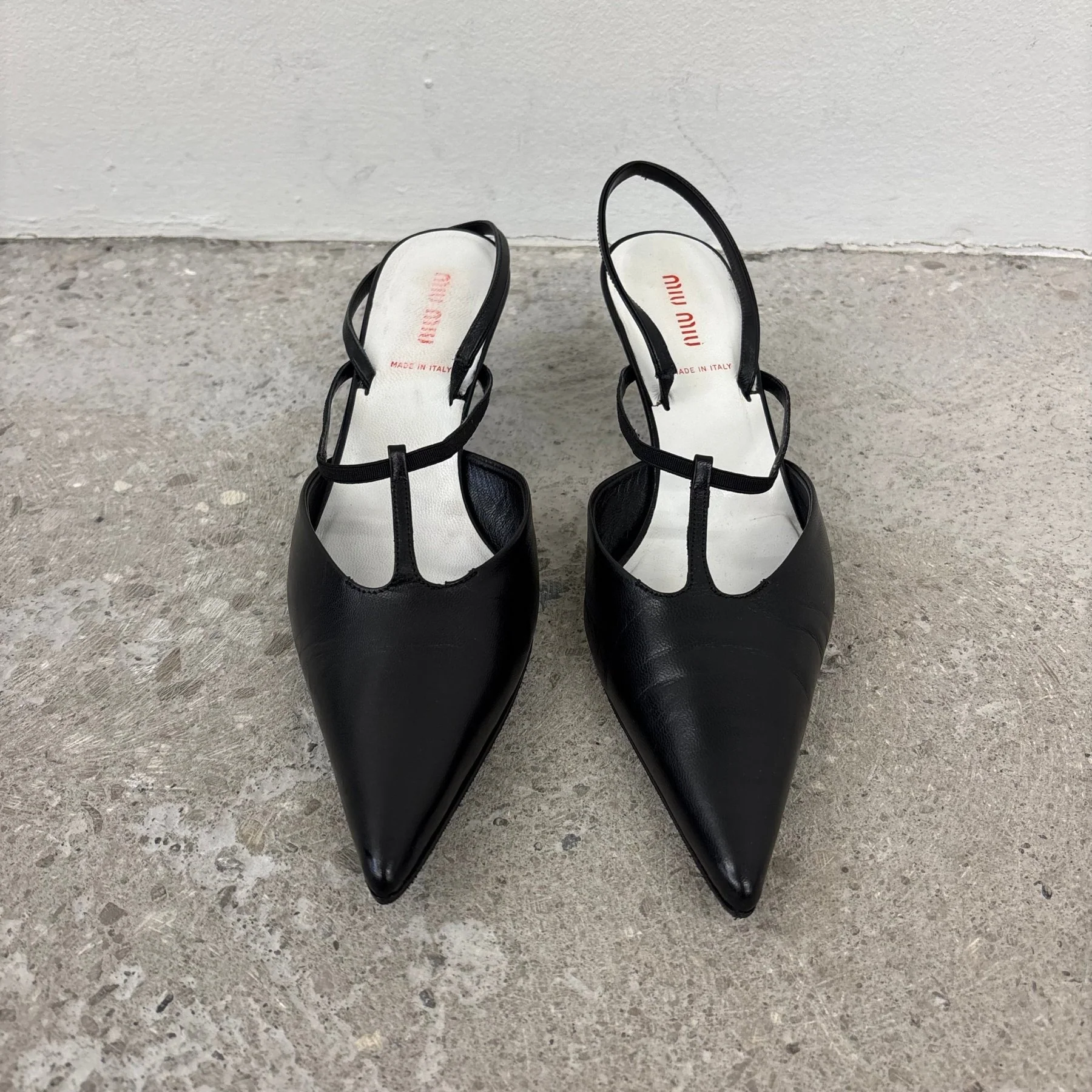 00s Miu Miu Slingback Pointed Kitten Heels - Image 3