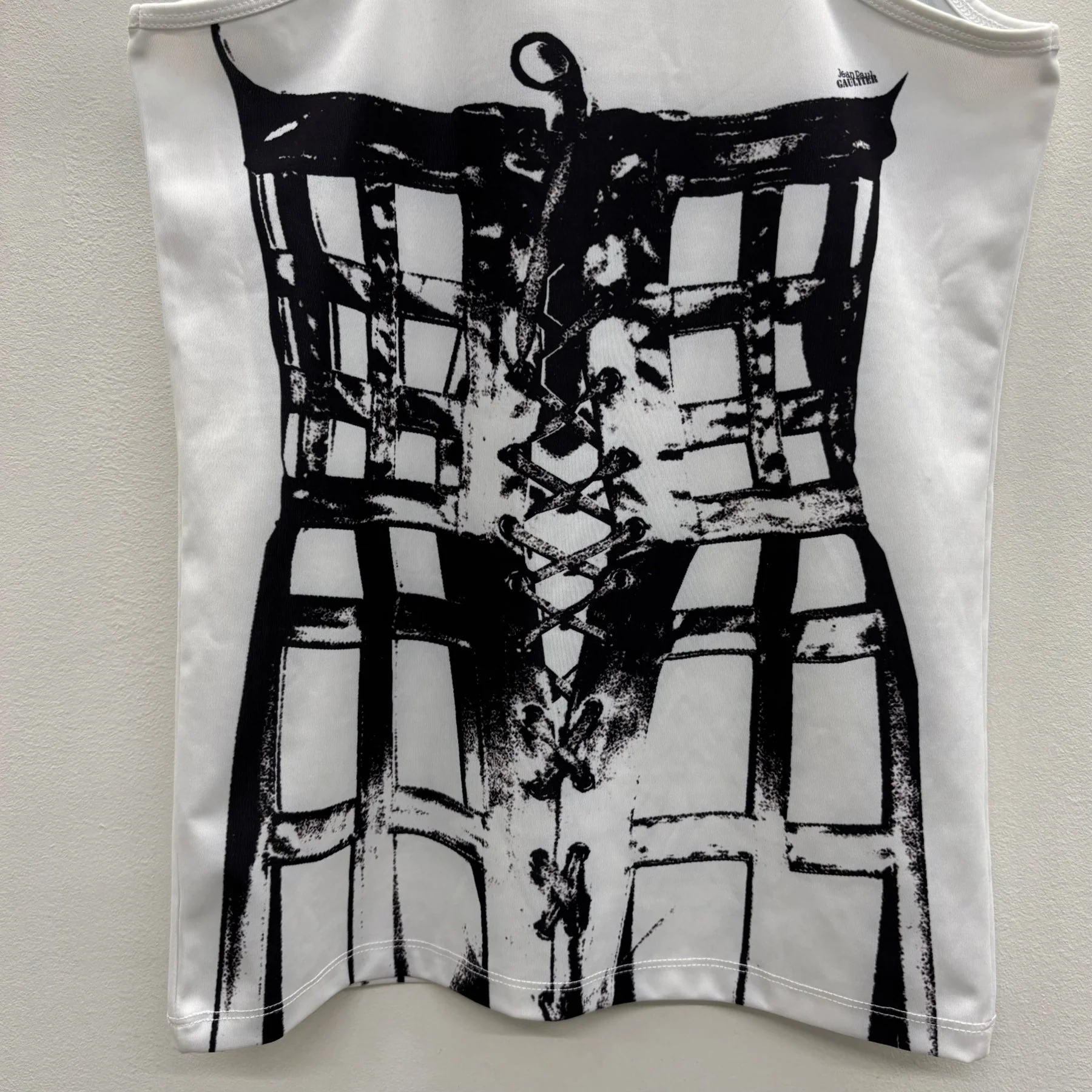 FW24 Jean Paul Gaultier Corset Printed Jersey Tank Top - Image 6