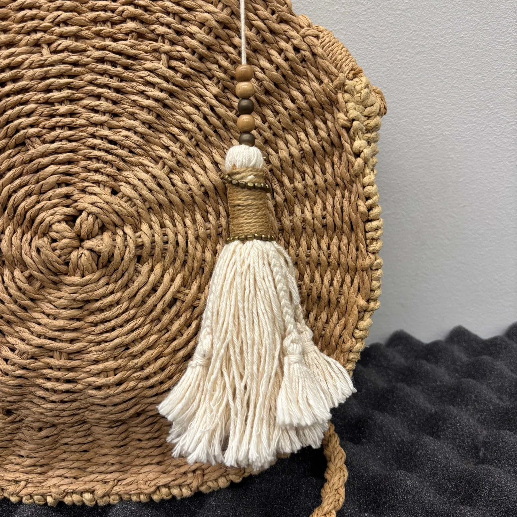 G.O.A. Handwoven Round Crossbody Boho Bag - Image 3
