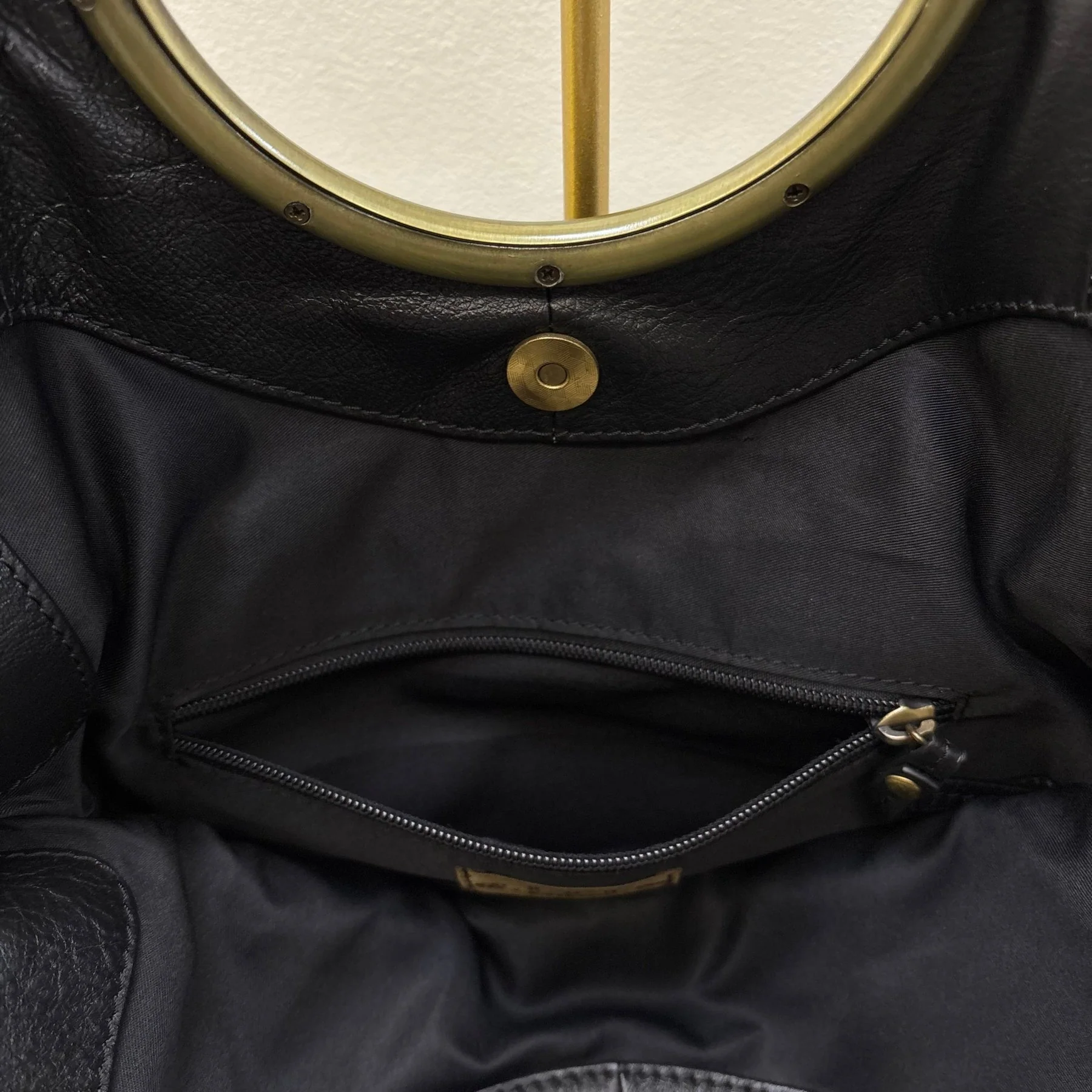 G.O.A. Patchwork Leather Circle Handle Handbag - Image 13
