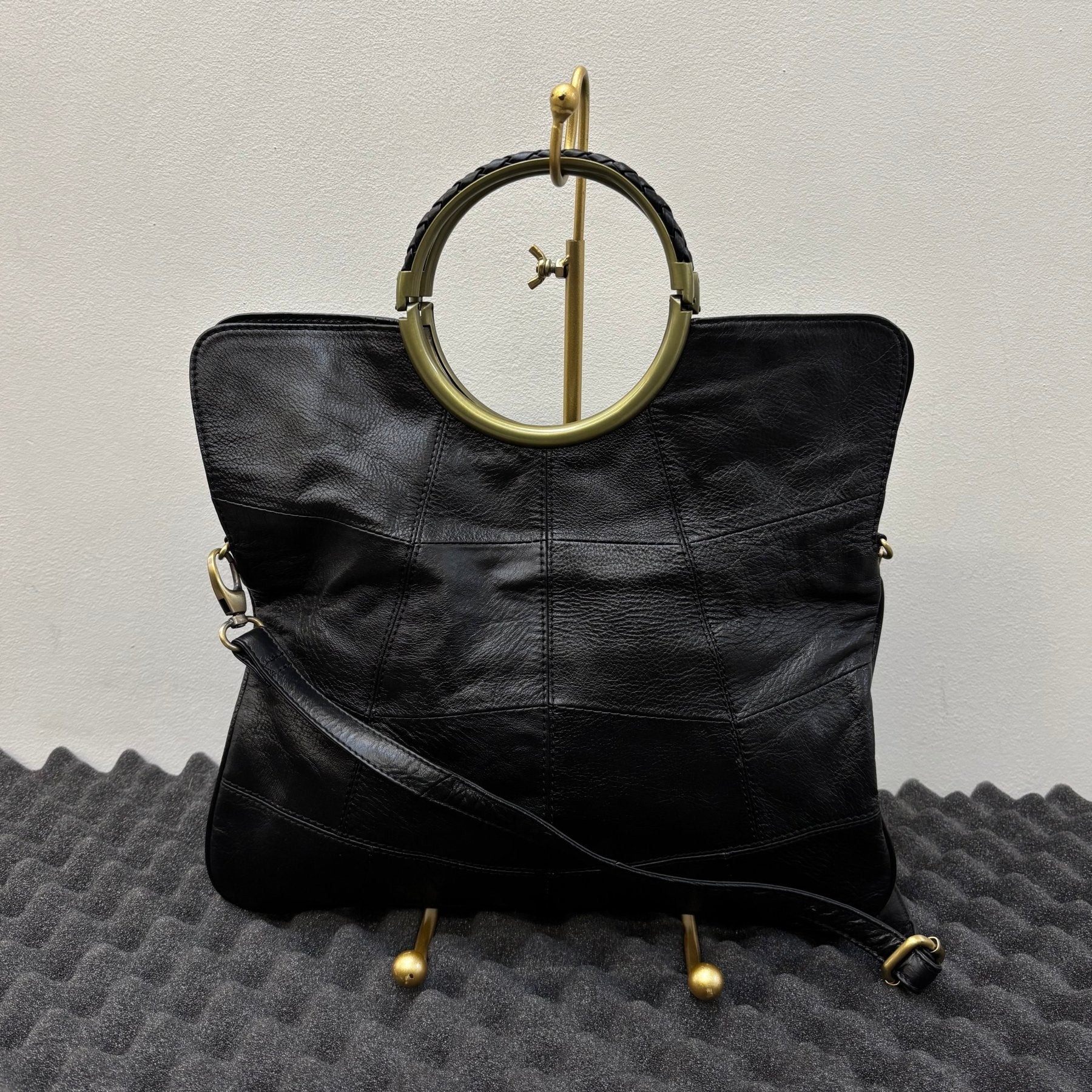 G.O.A. Patchwork Leather Circle Handle Handbag - Image 2
