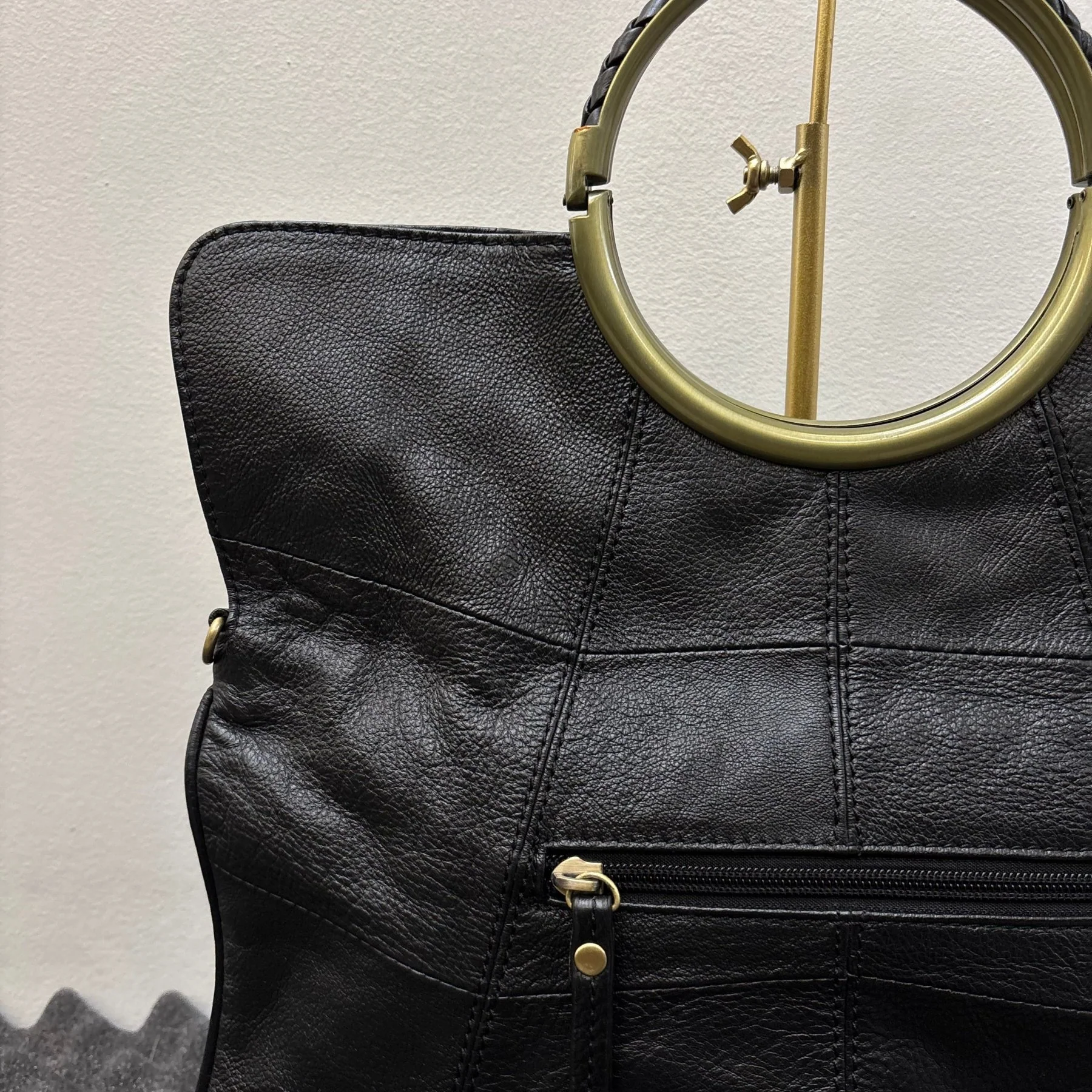 G.O.A. Patchwork Leather Circle Handle Handbag - Image 3