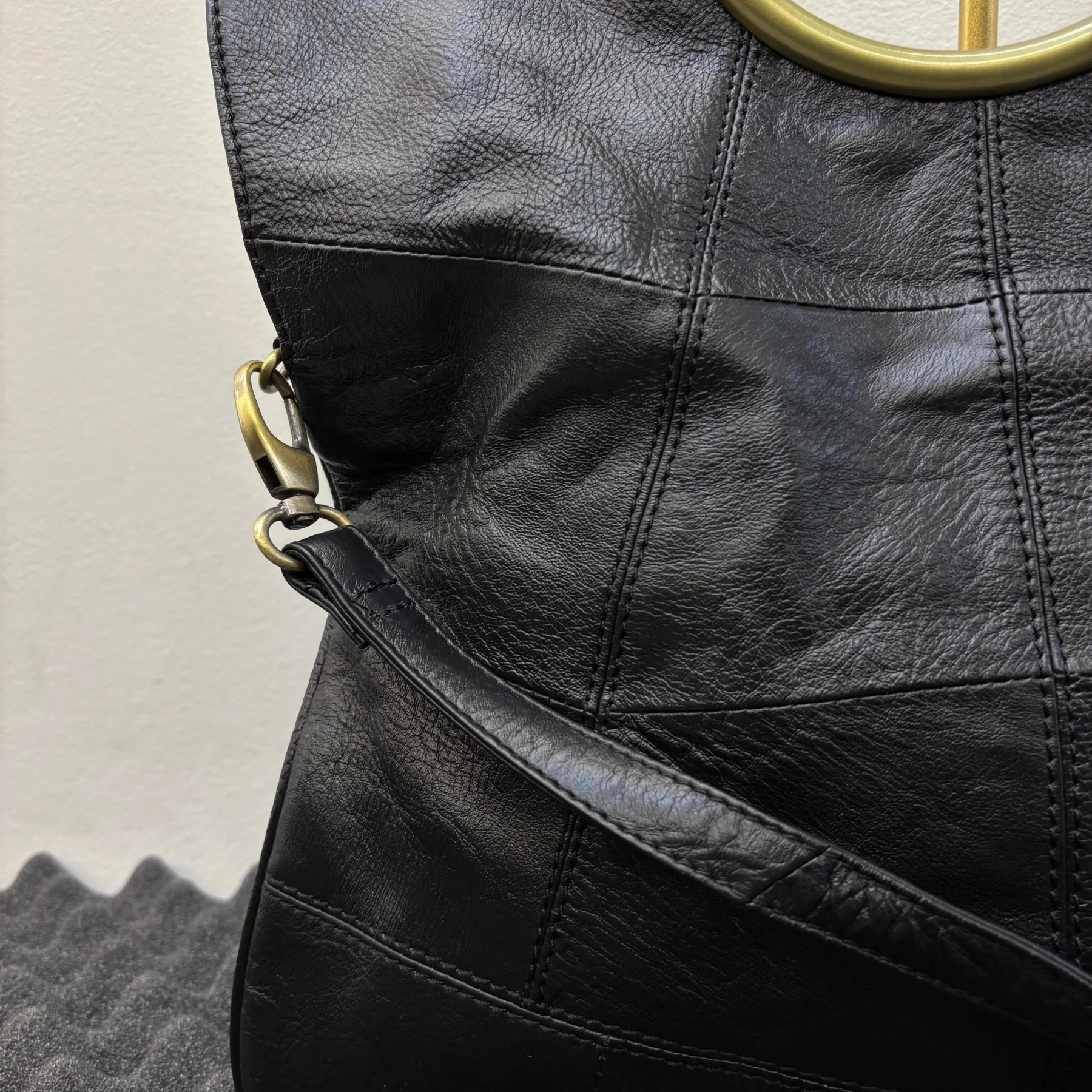 G.O.A. Patchwork Leather Circle Handle Handbag - Image 7