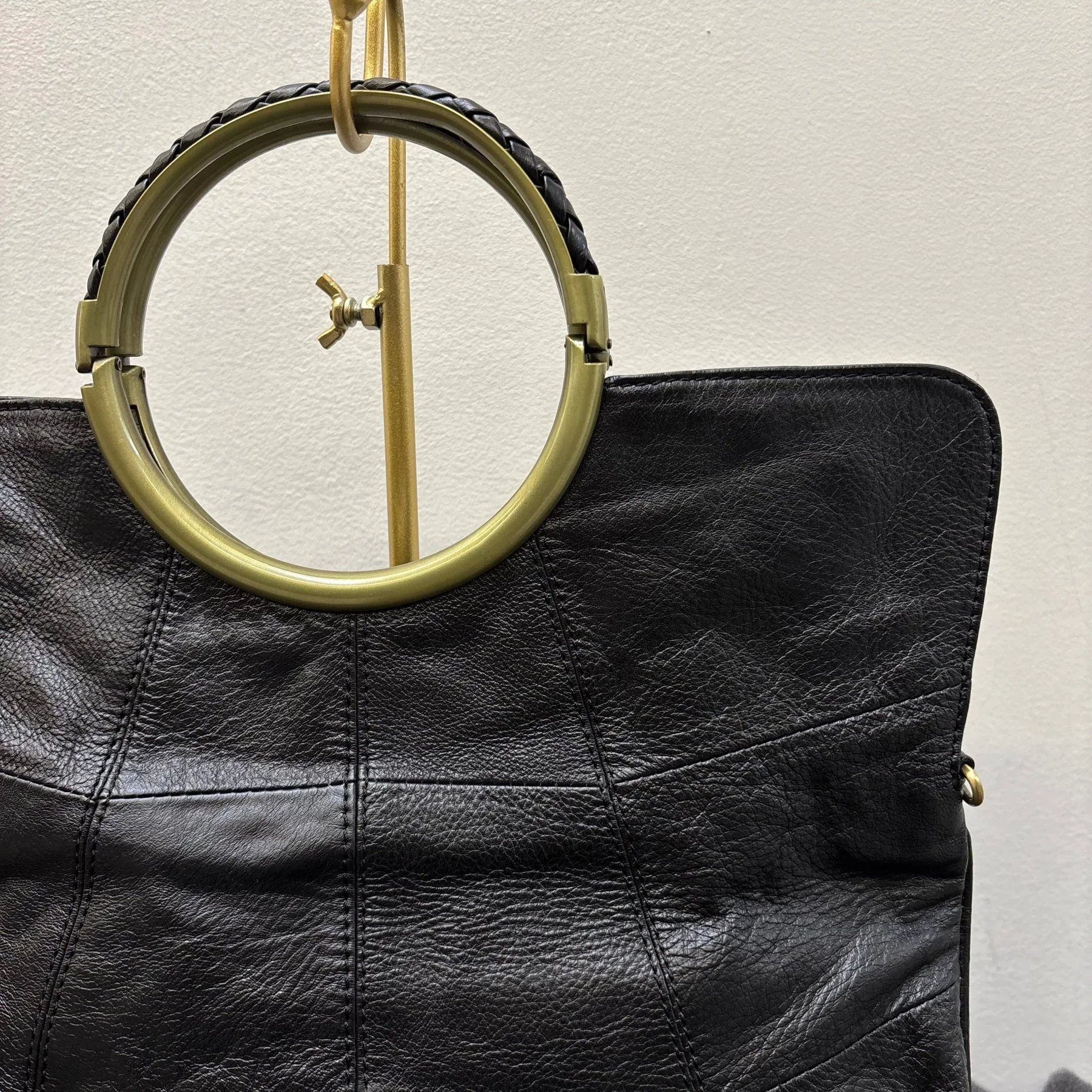 G.O.A. Patchwork Leather Circle Handle Handbag - Image 9