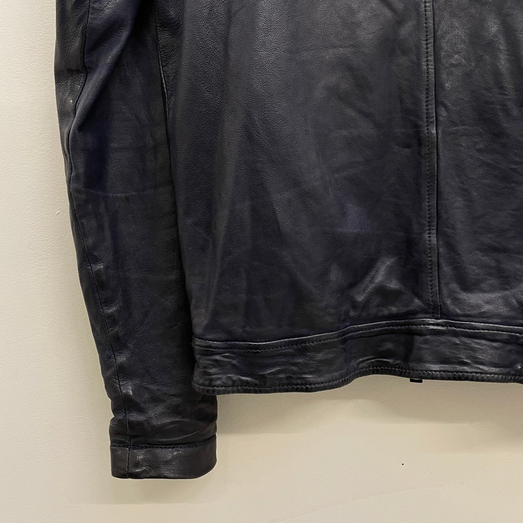 Giorgio Brato Deep Blue Hooded Leather Jacket - Image 10