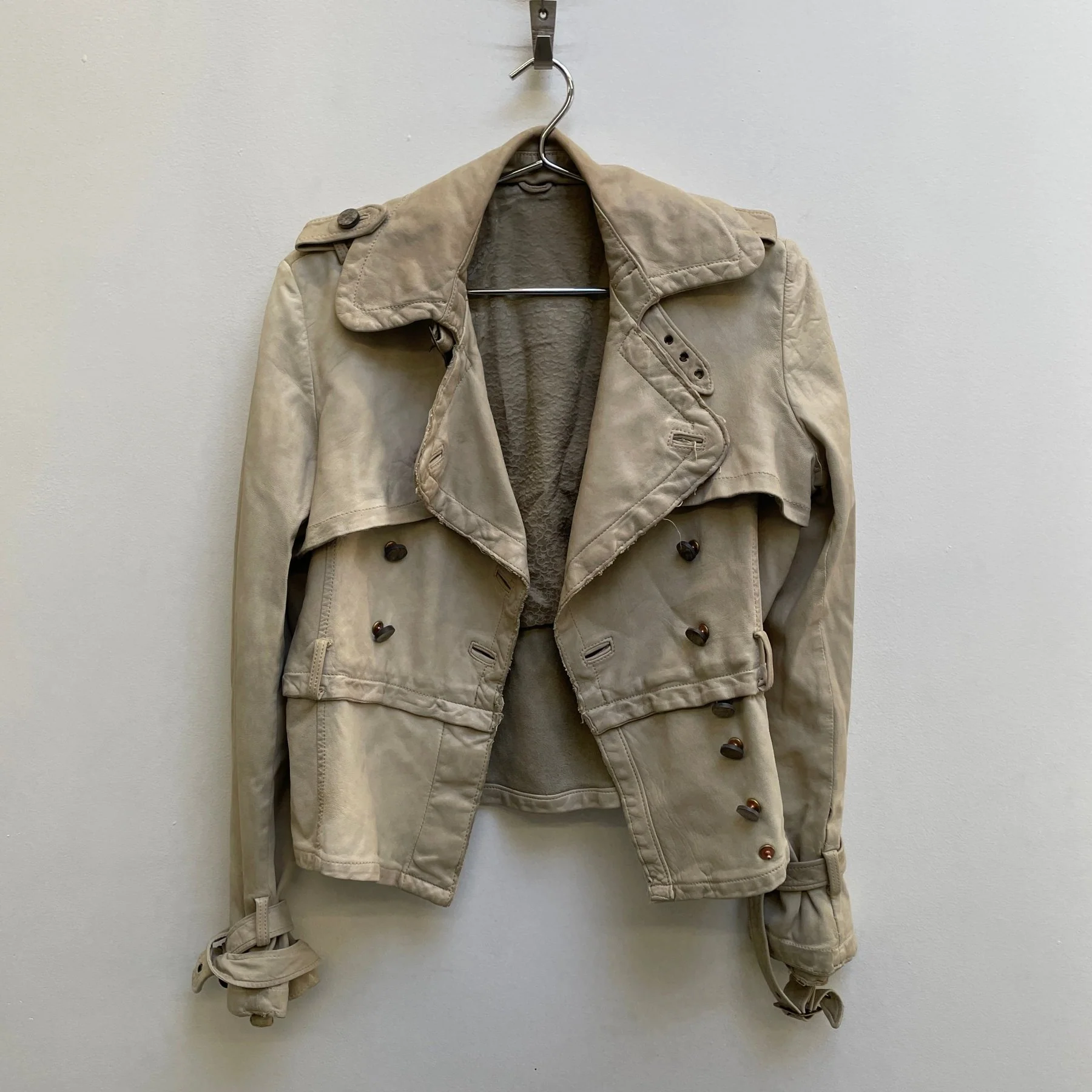 Giorgio Brato Double Breasted Leather Jacket - Image 3