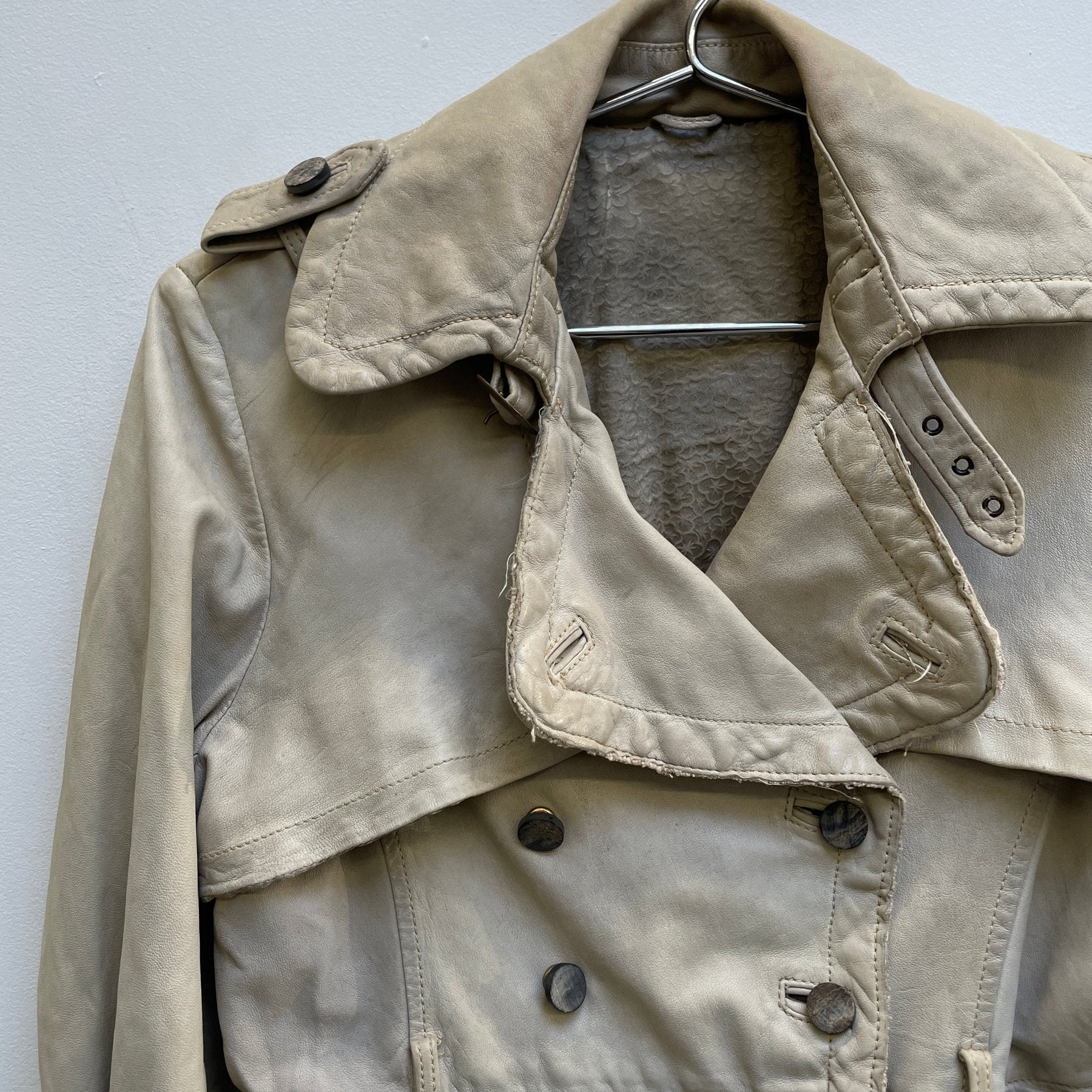 Giorgio Brato Double Breasted Leather Jacket - Image 5