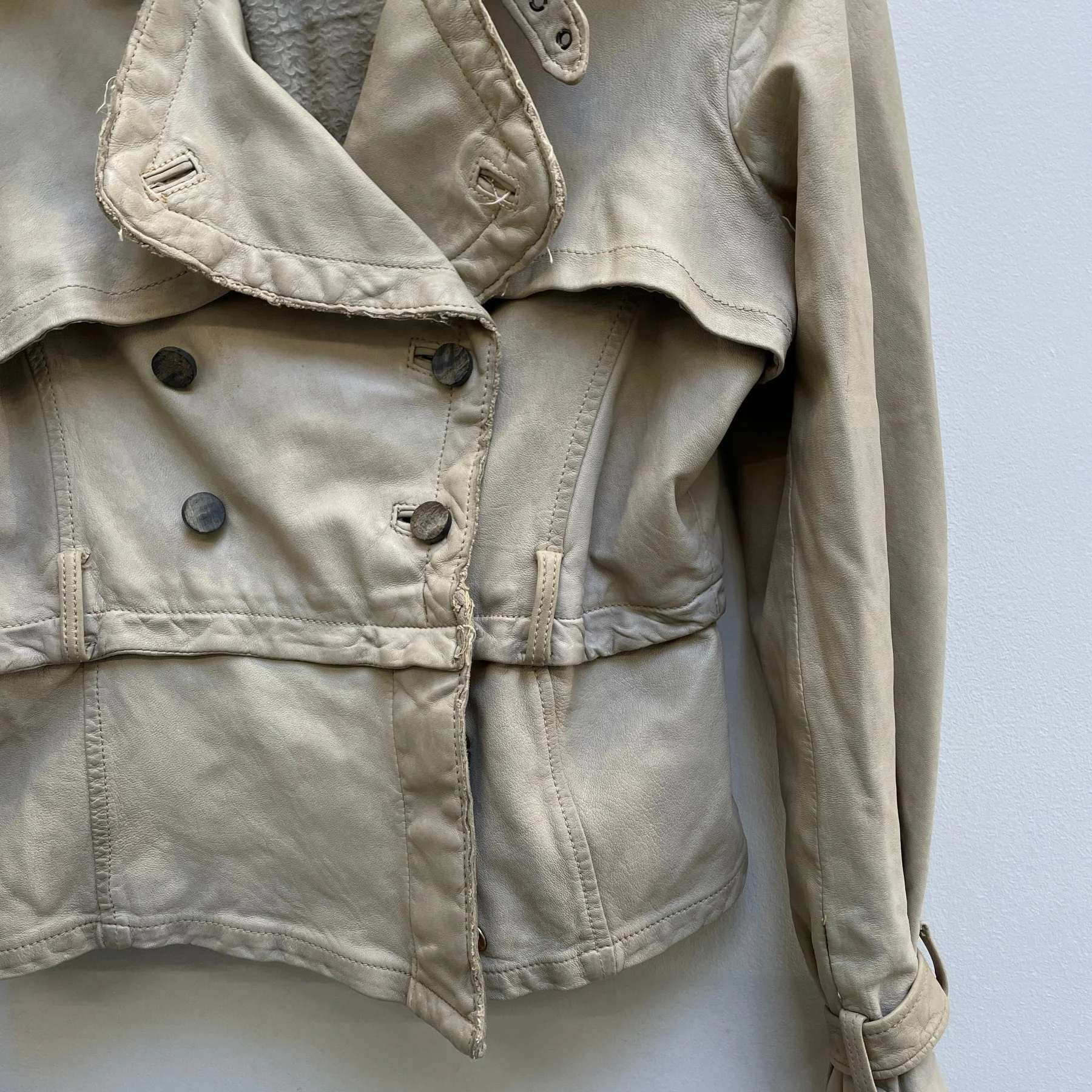 Giorgio Brato Double Breasted Leather Jacket - Image 6