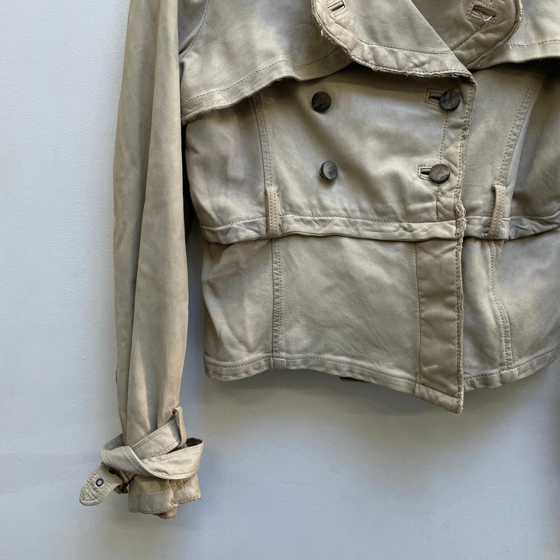 Giorgio Brato Double Breasted Leather Jacket - Image 7