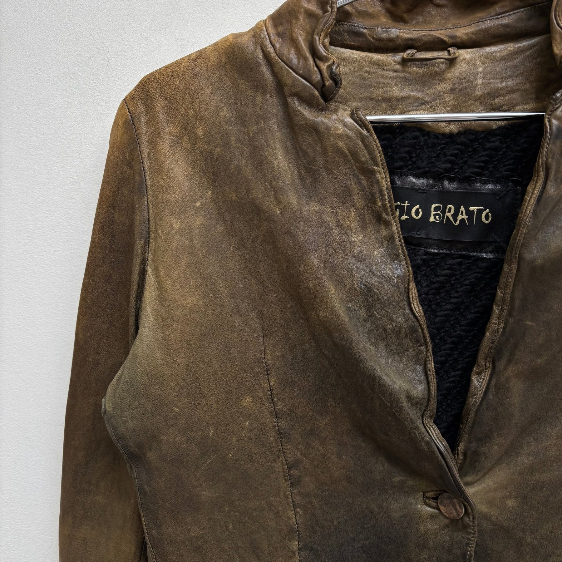 Giorgio Brato Leather Blazer Jacket - Image 4