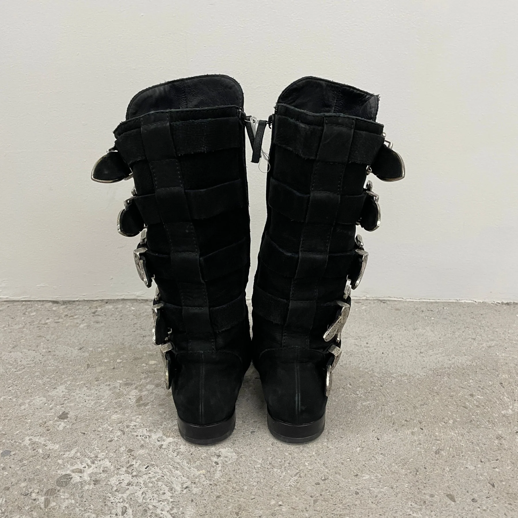 Giuseppe Zanotti X Balmain Suede Bluckle Boots - Image 4