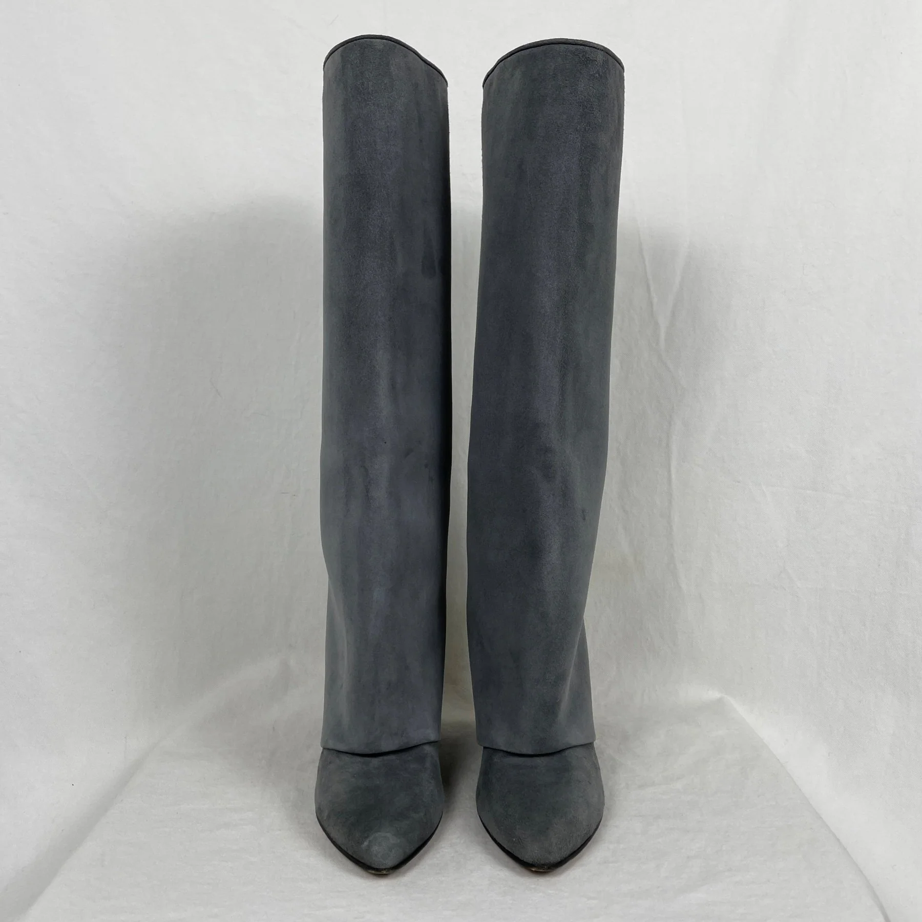 Givenchy Suede Shark Lock Heel Boots - Image 3