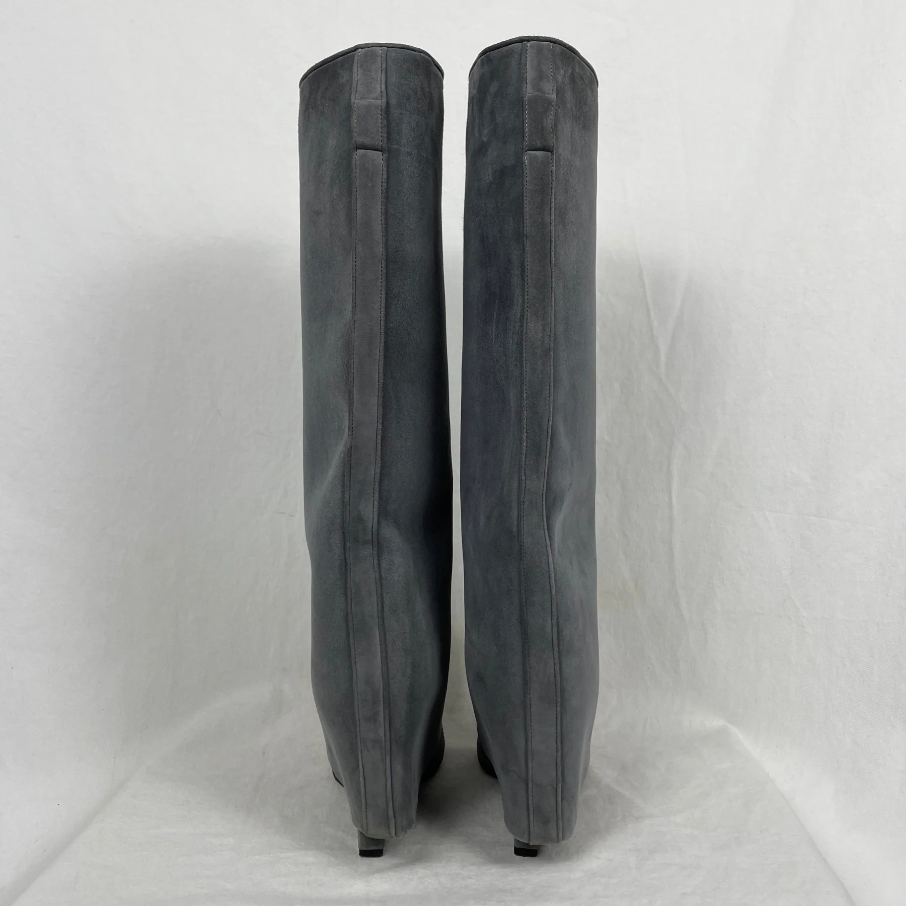 Givenchy Suede Shark Lock Heel Boots - Image 4