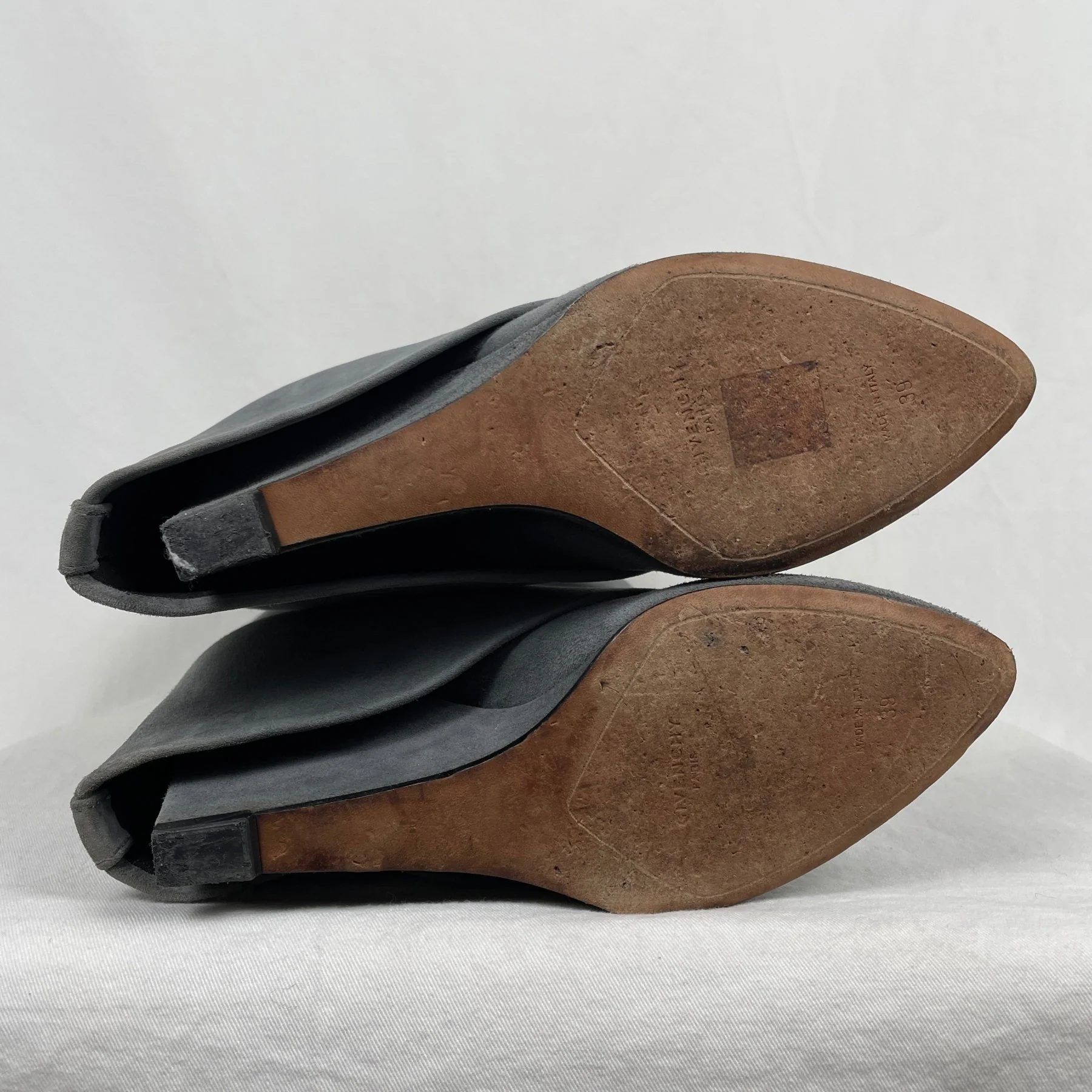 Givenchy Suede Shark Lock Heel Boots - Image 7