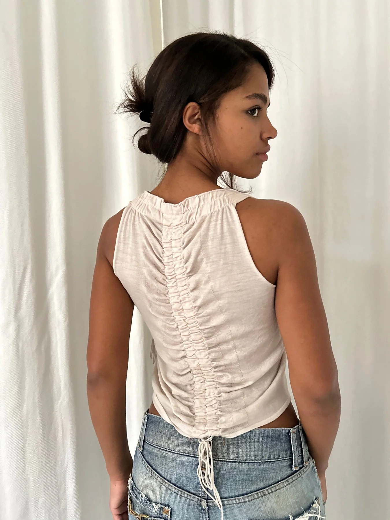 00s Gucci by Tom Ford Ruched Tank Top - Image 4