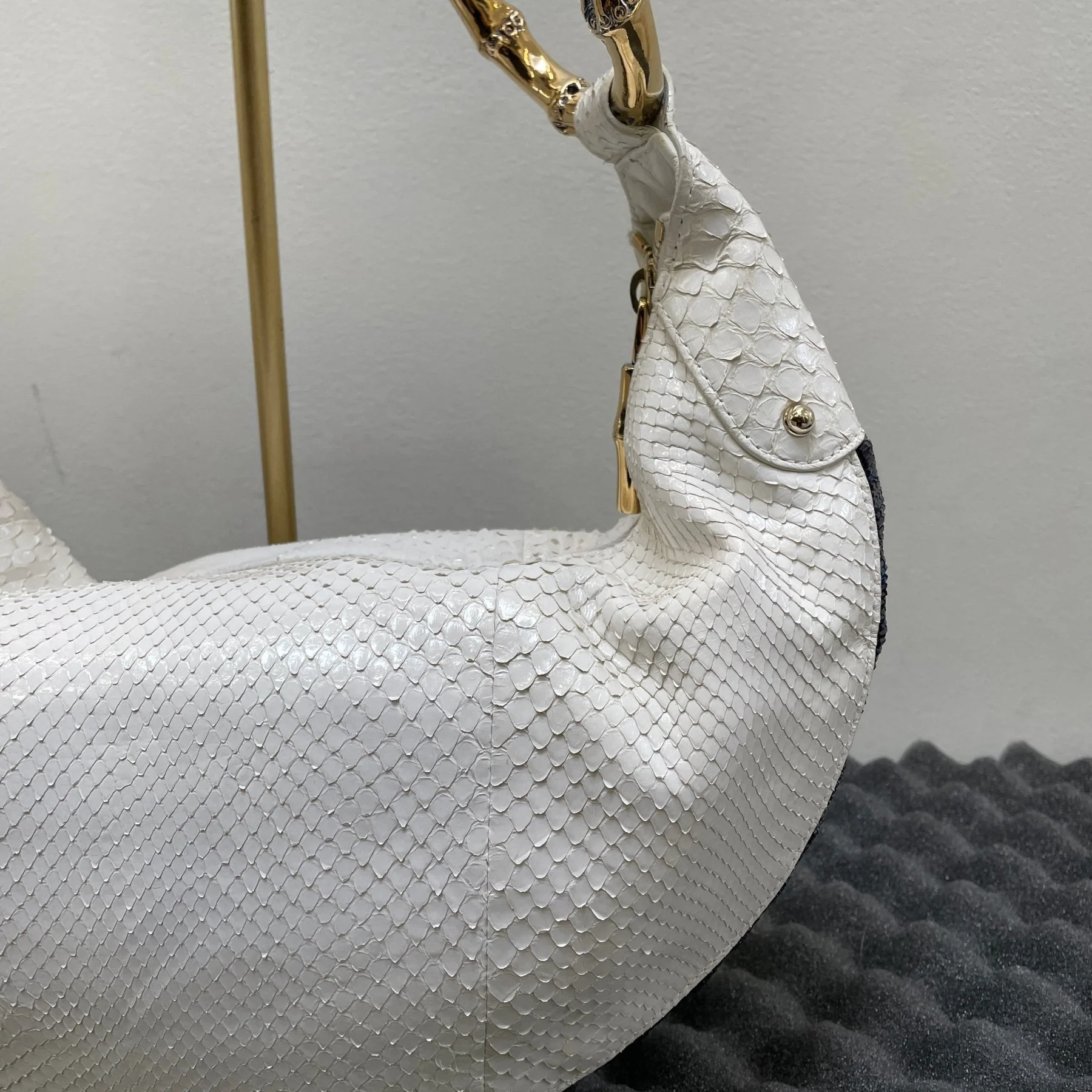00s Gucci Bamboo Ring Snakeskin Shoulder Bag By Tom Ford - Image 3