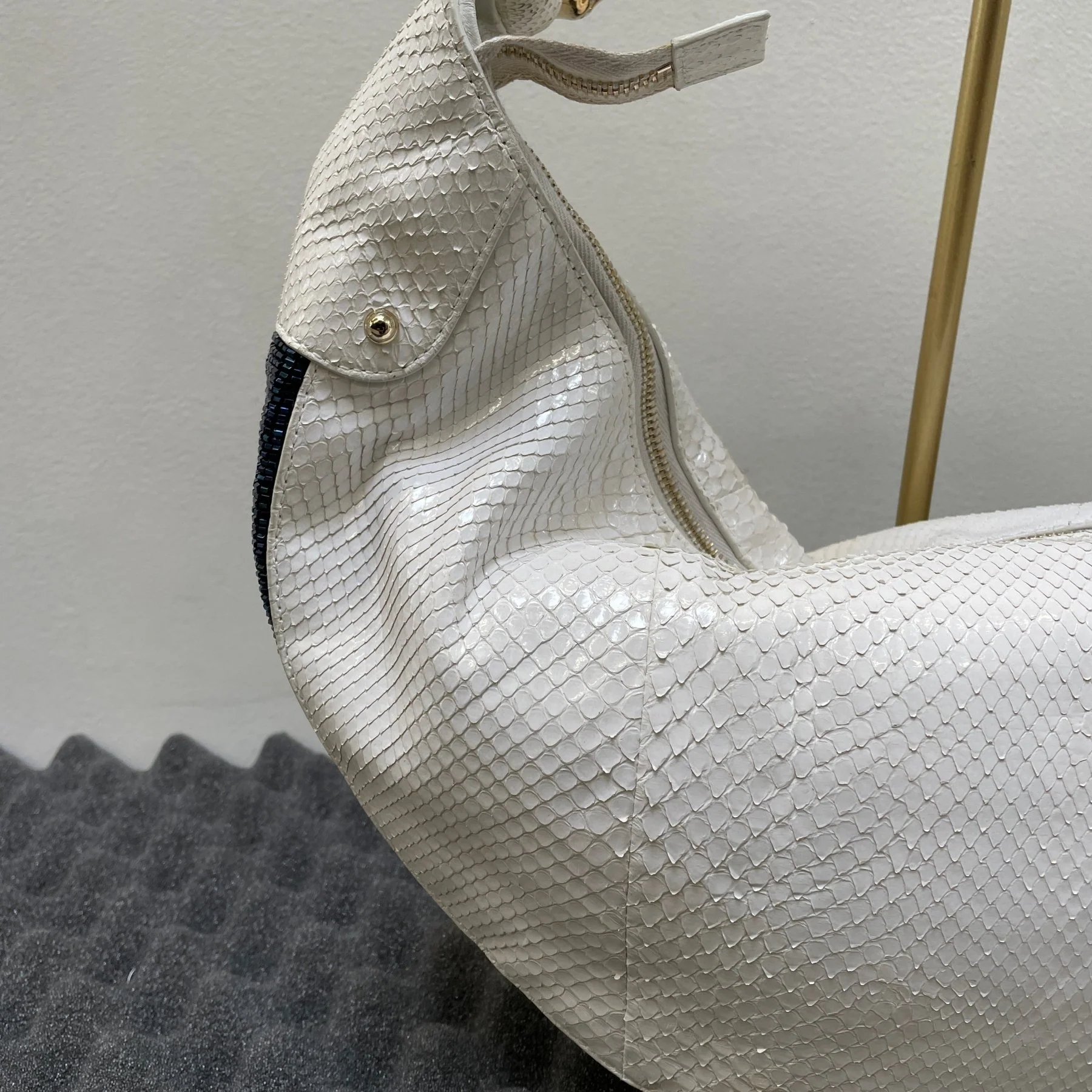 00s Gucci Bamboo Ring Snakeskin Shoulder Bag By Tom Ford - Image 4