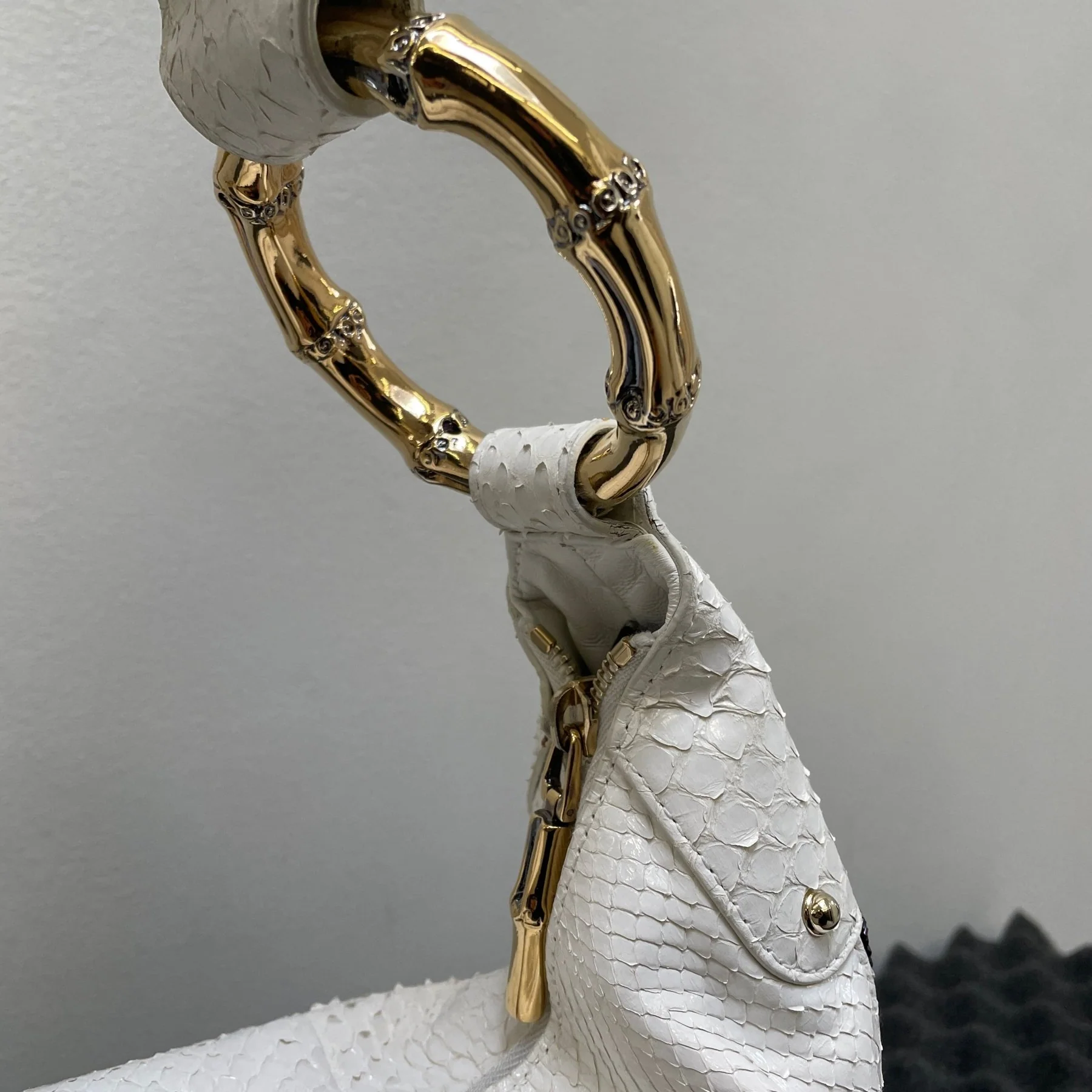 00s Gucci Bamboo Ring Snakeskin Shoulder Bag By Tom Ford - Image 7