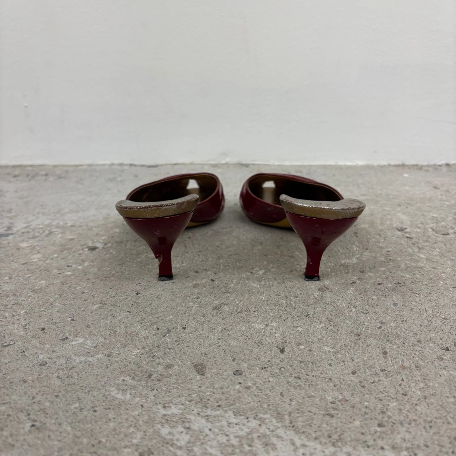 Gucci Patent Leather Open Split Kitten Heels - Image 4