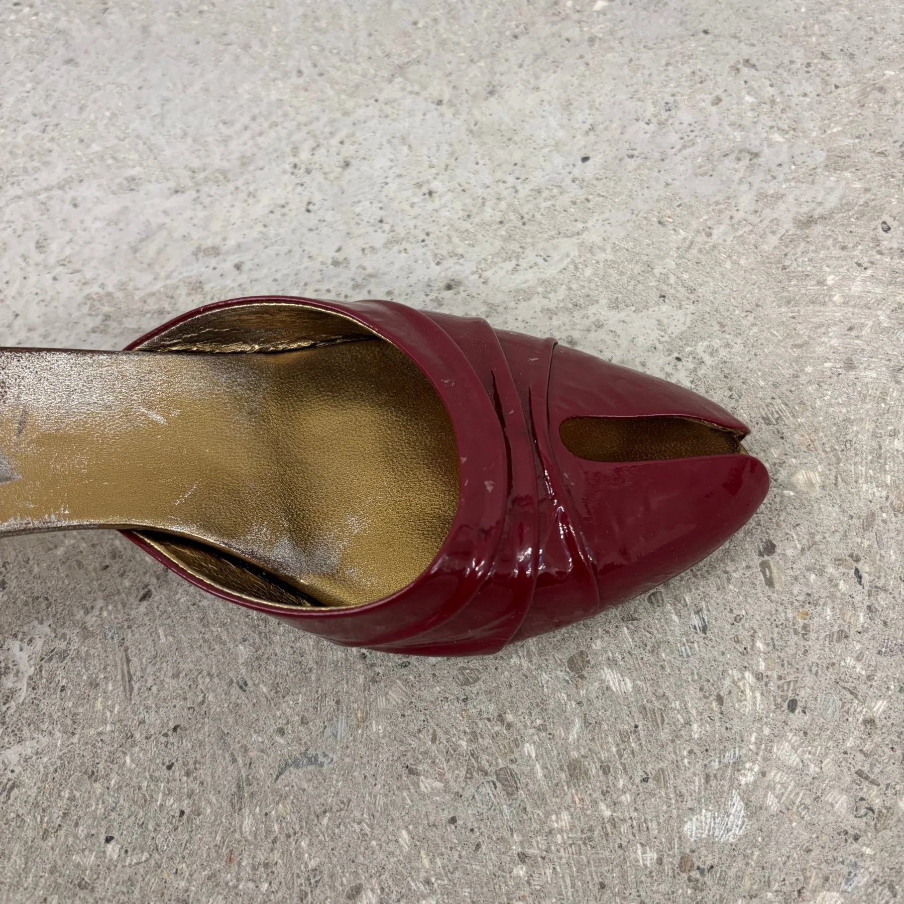 Gucci Patent Leather Open Split Kitten Heels - Image 6