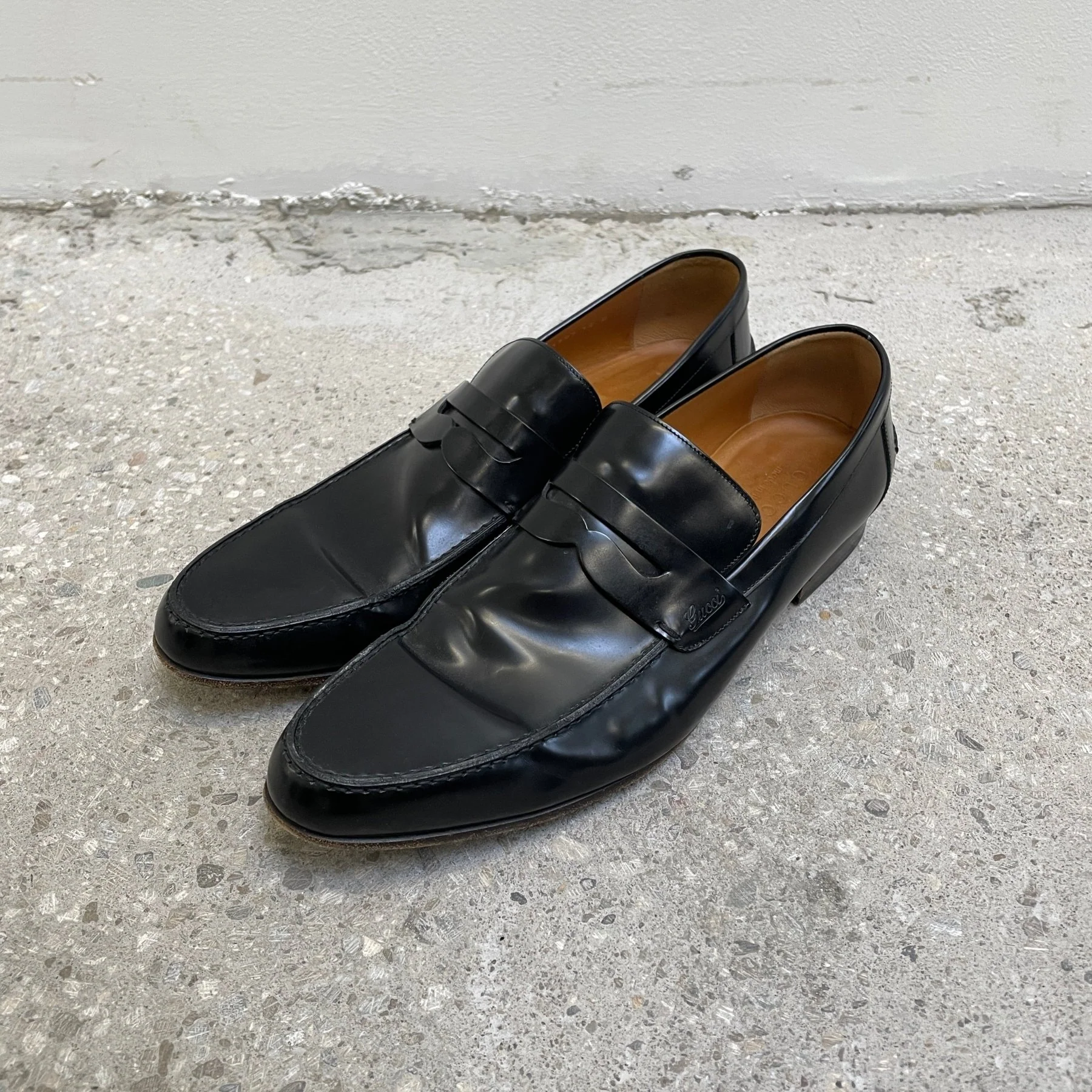 Gucci Patent Leather Penny Loafers - Image 2