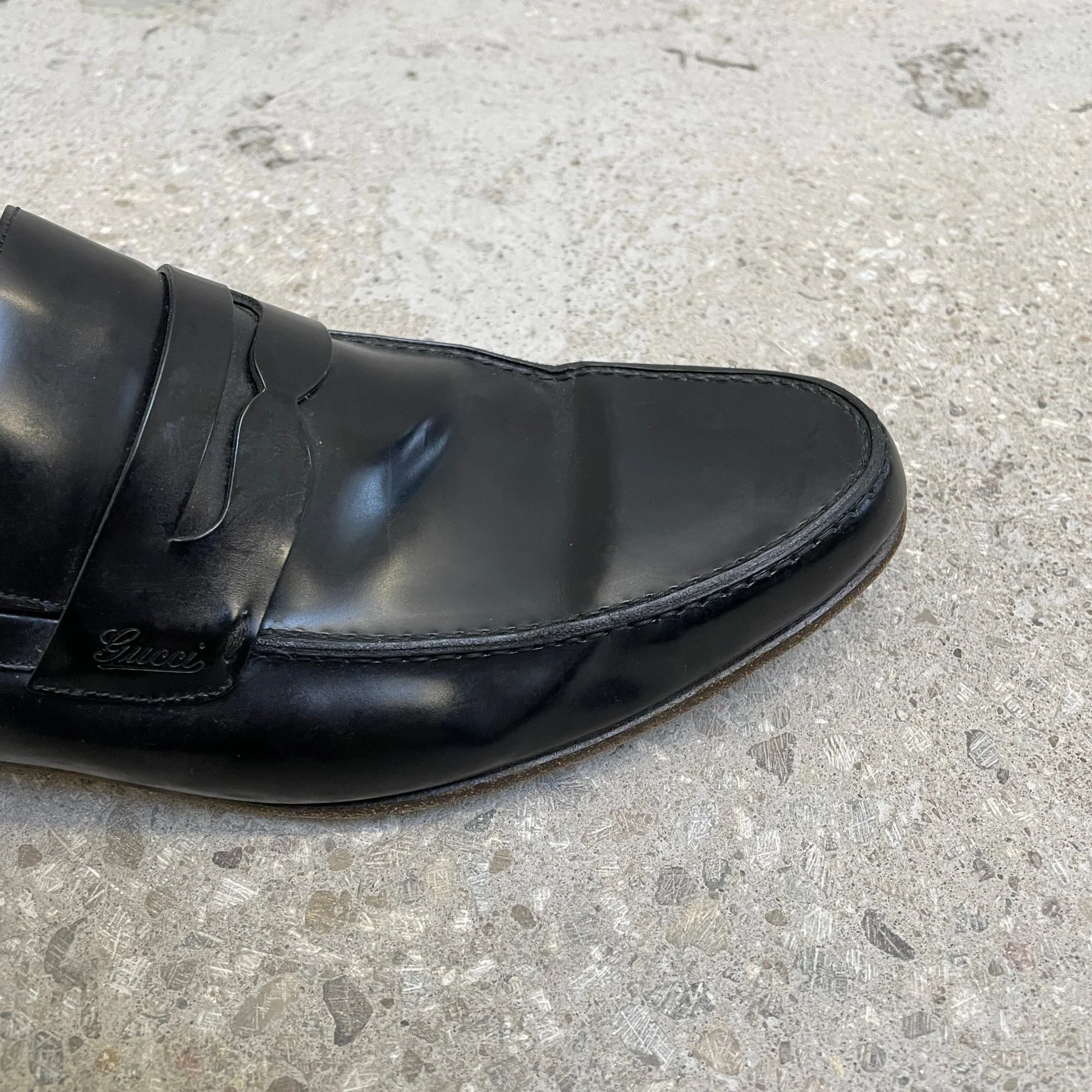 Gucci Patent Leather Penny Loafers - Image 5