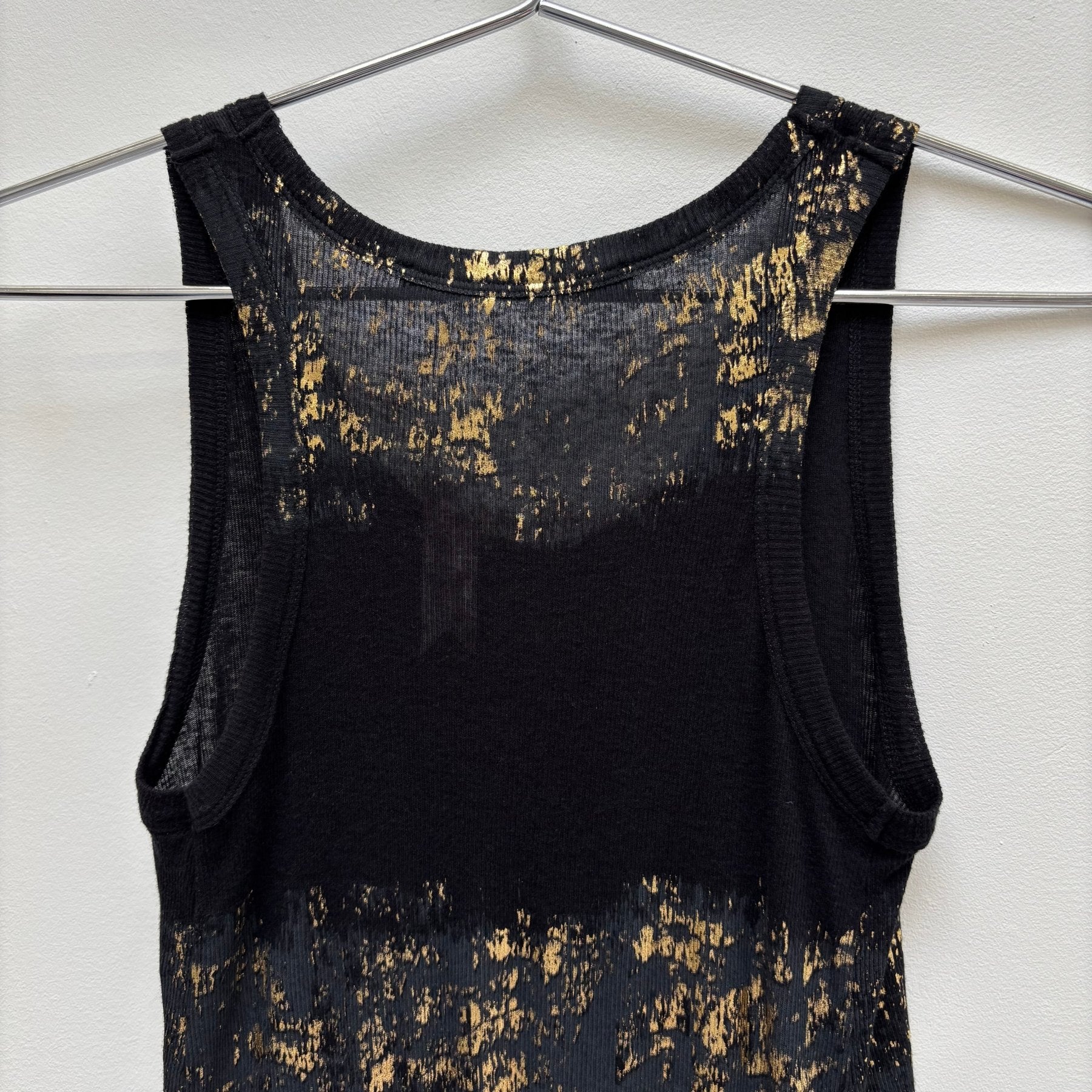 Haider Ackermann Gold Ribbed Tank Top - Image 5