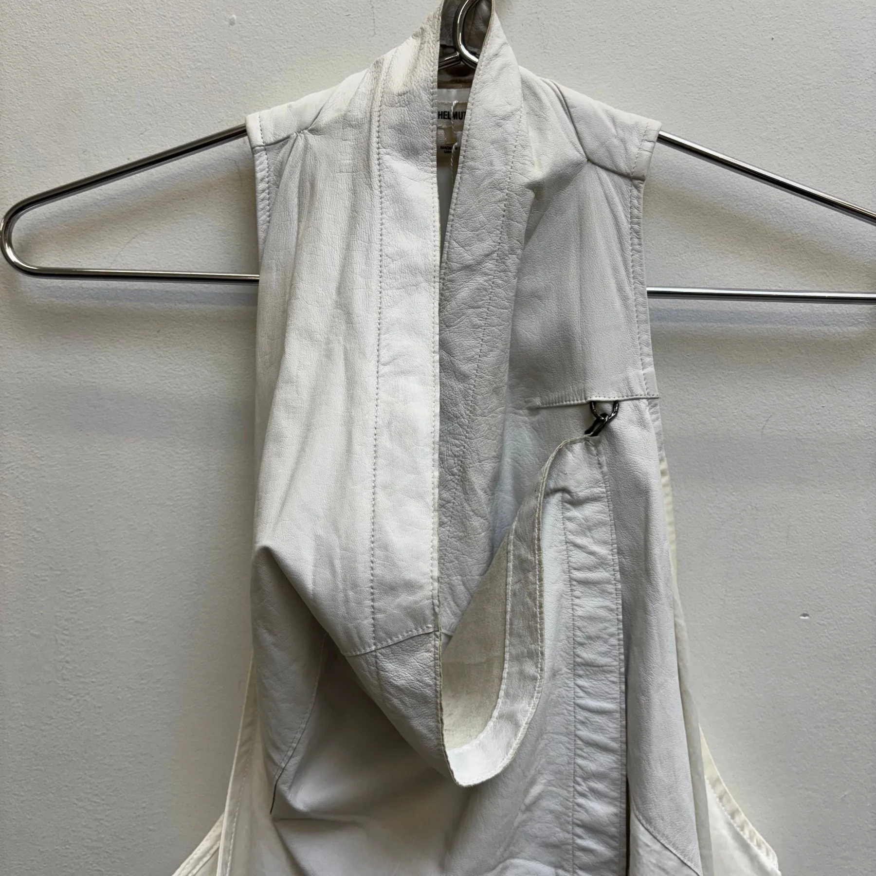 Helmut Lang Asymmetrical Leather Vest Top - Image 3