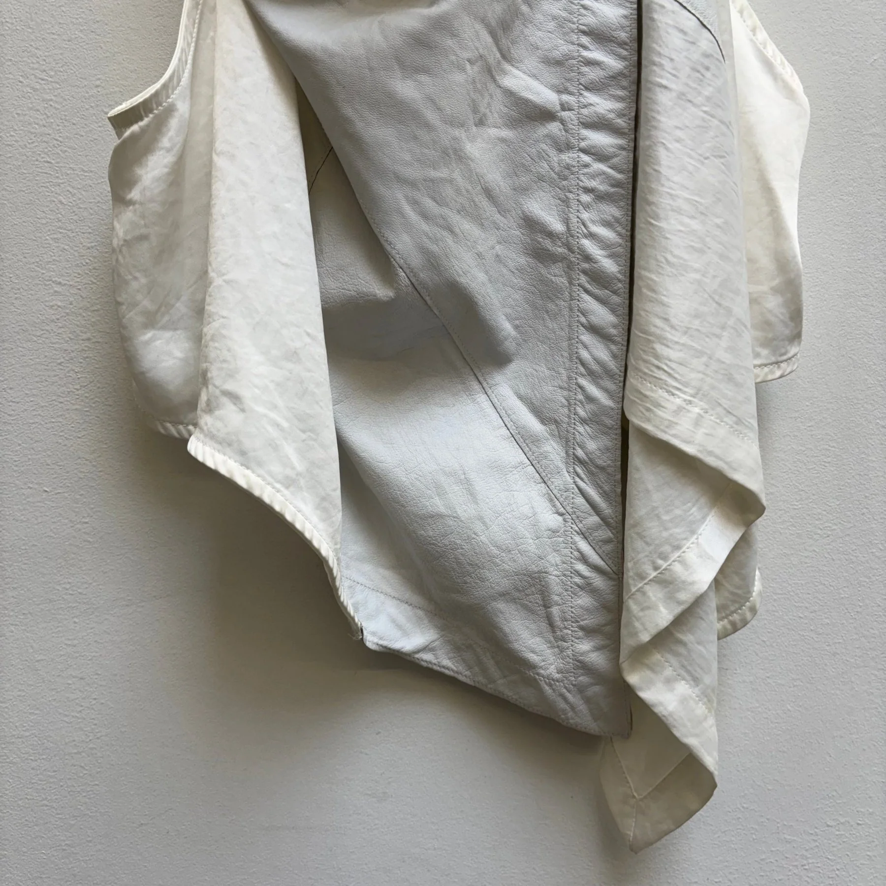 Helmut Lang Asymmetrical Leather Vest Top - Image 6