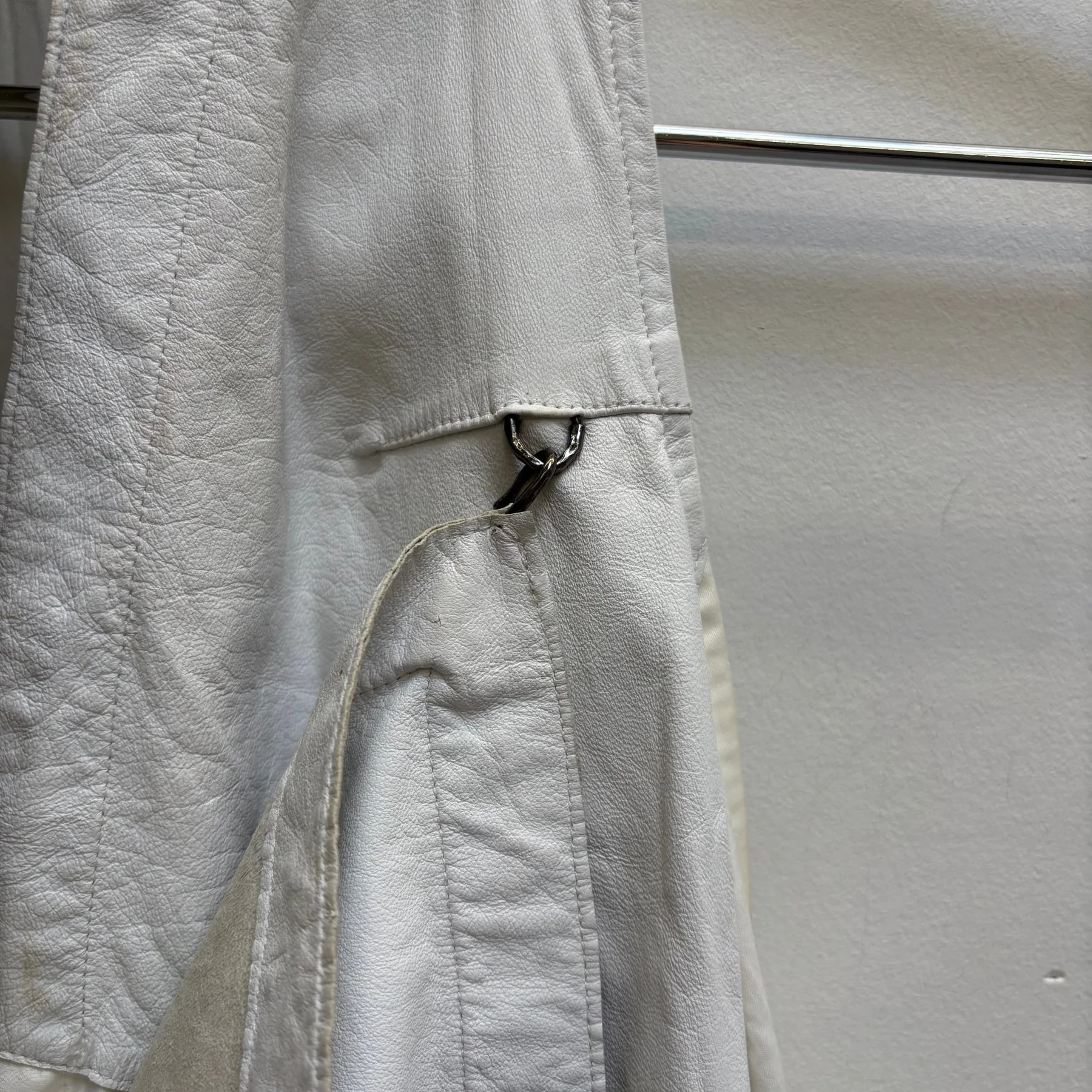 Helmut Lang Asymmetrical Leather Vest Top - Image 7