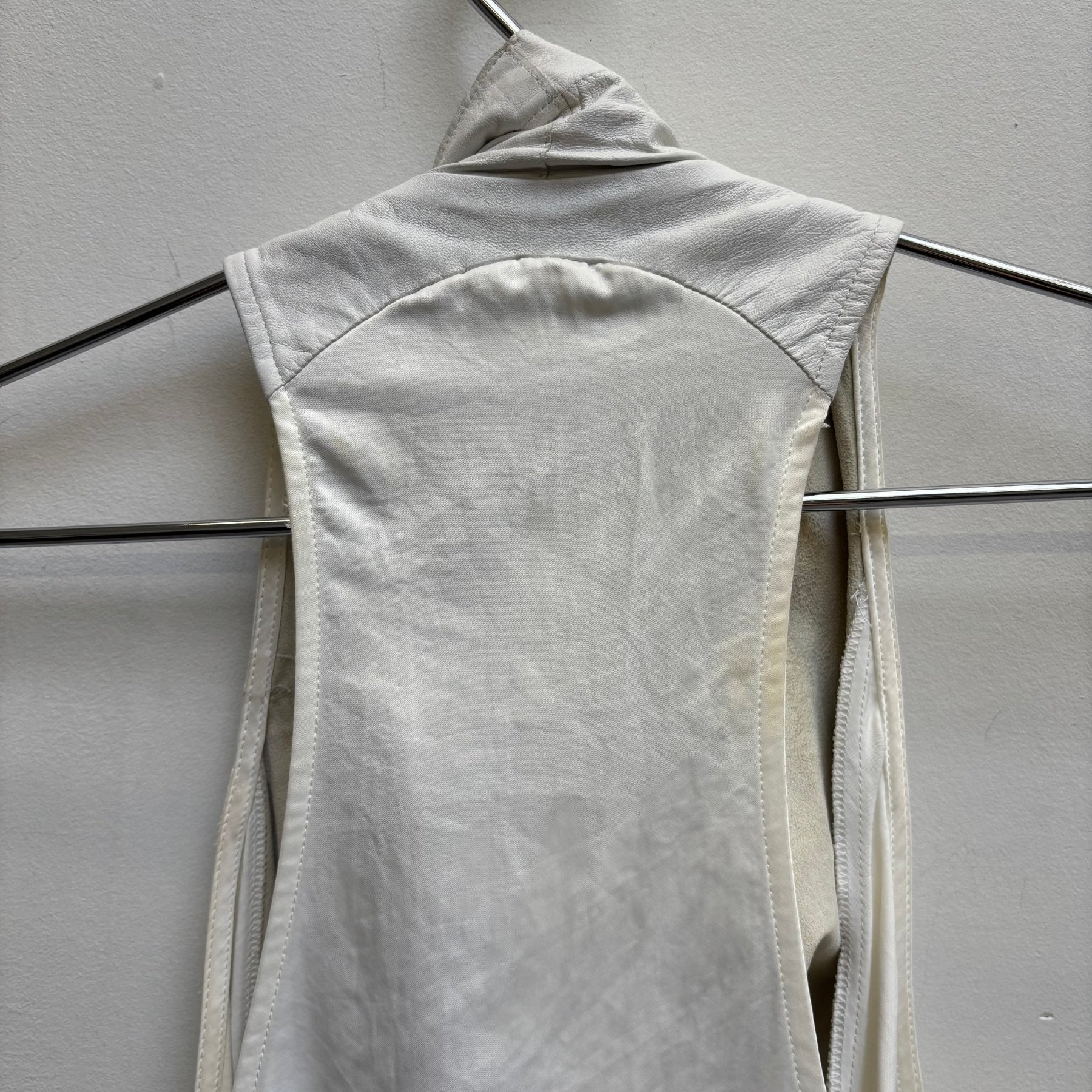 Helmut Lang Asymmetrical Leather Vest Top - Image 8