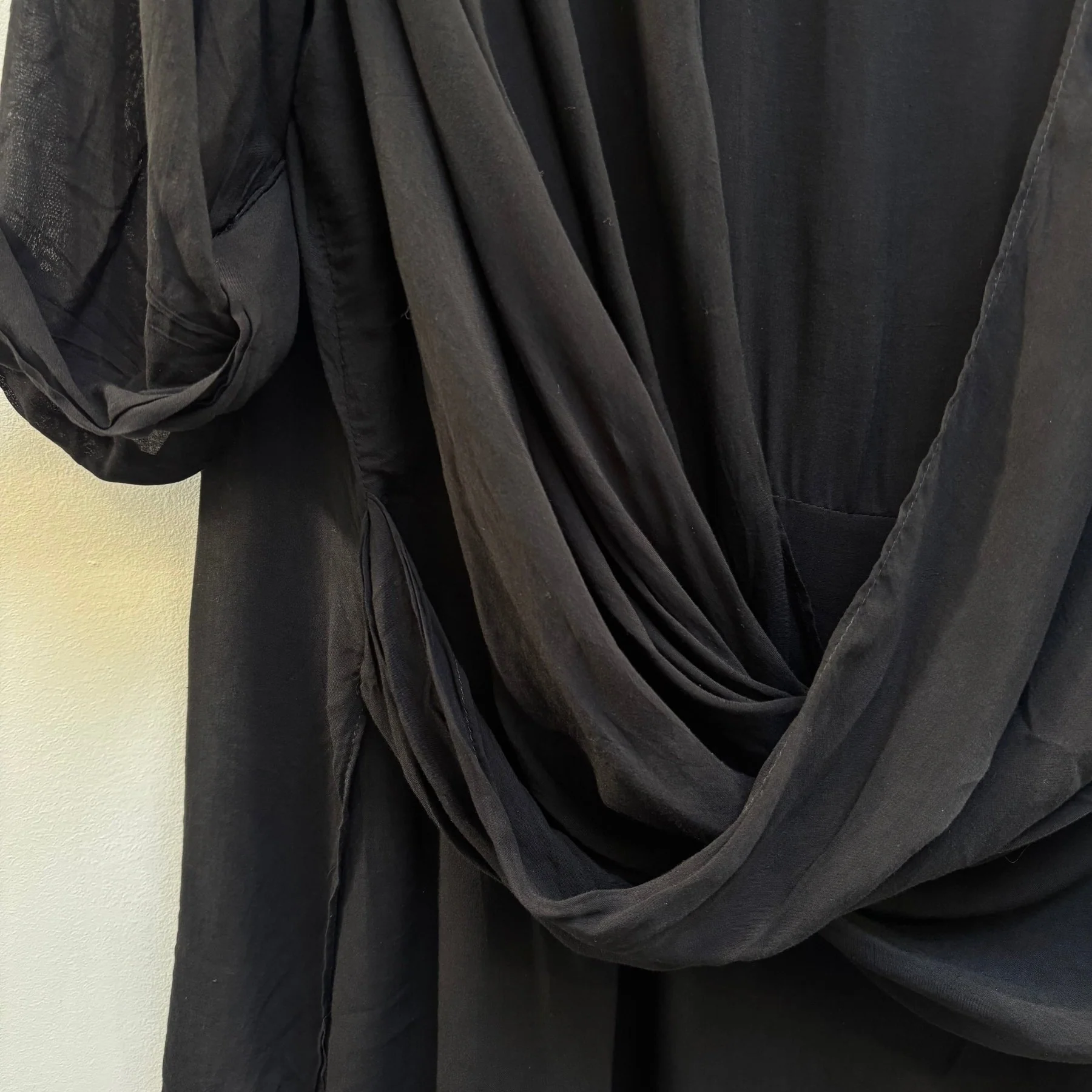 Helmut Lang Layered Sheer Draped Dress - Image 4