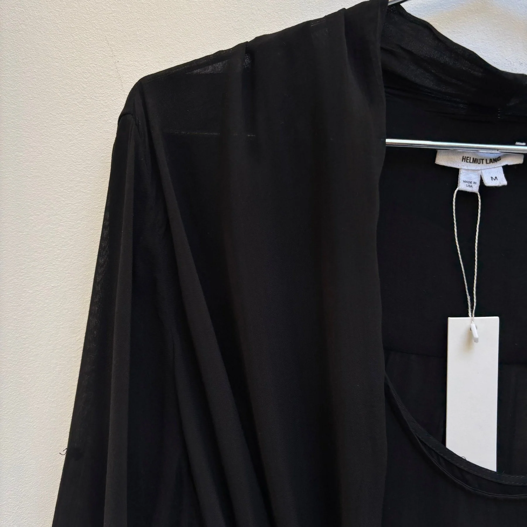Helmut Lang Layered Sheer Draped Dress - Image 7