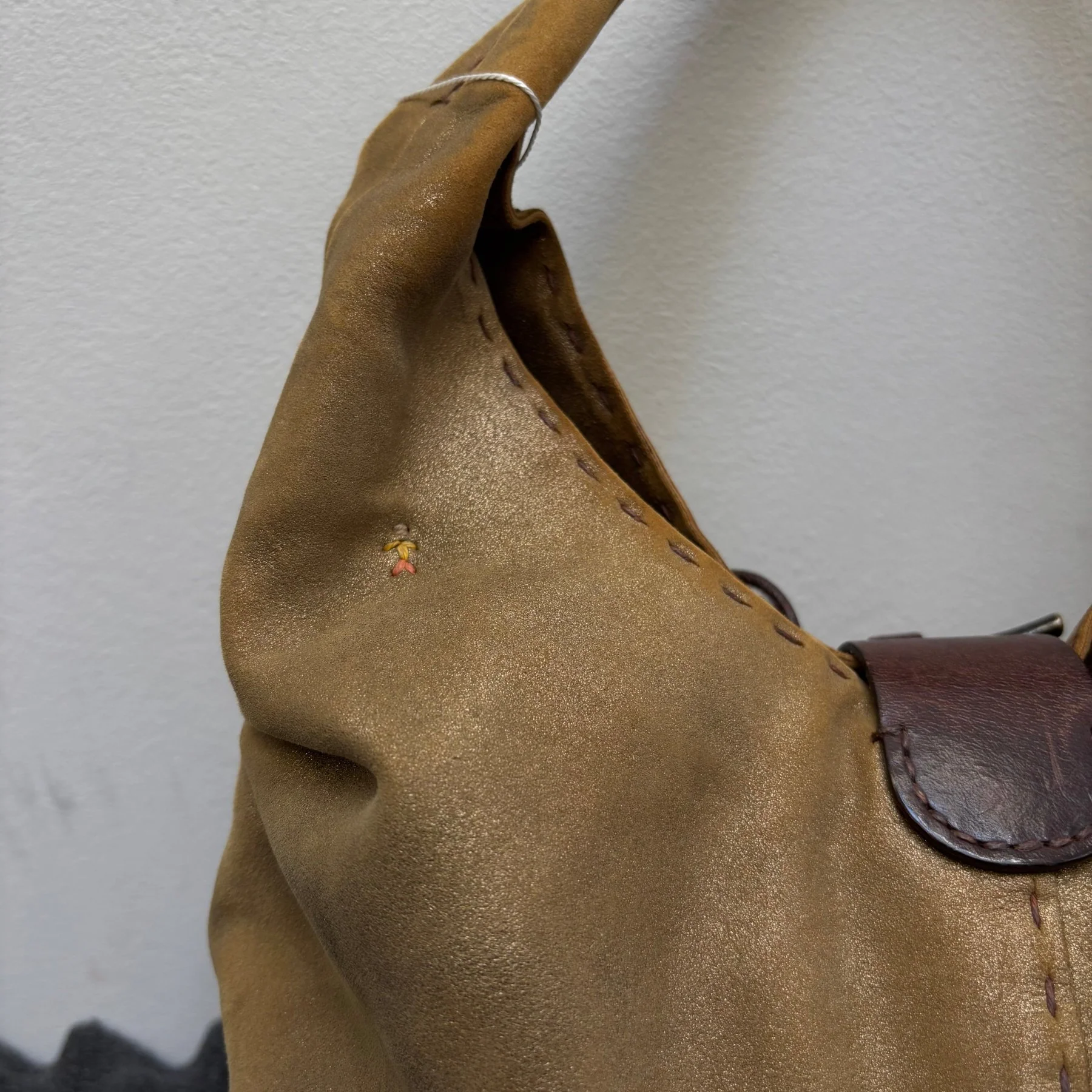 Henry Beguelin Embroidered Suede Leather Hobo Bag - Image 10