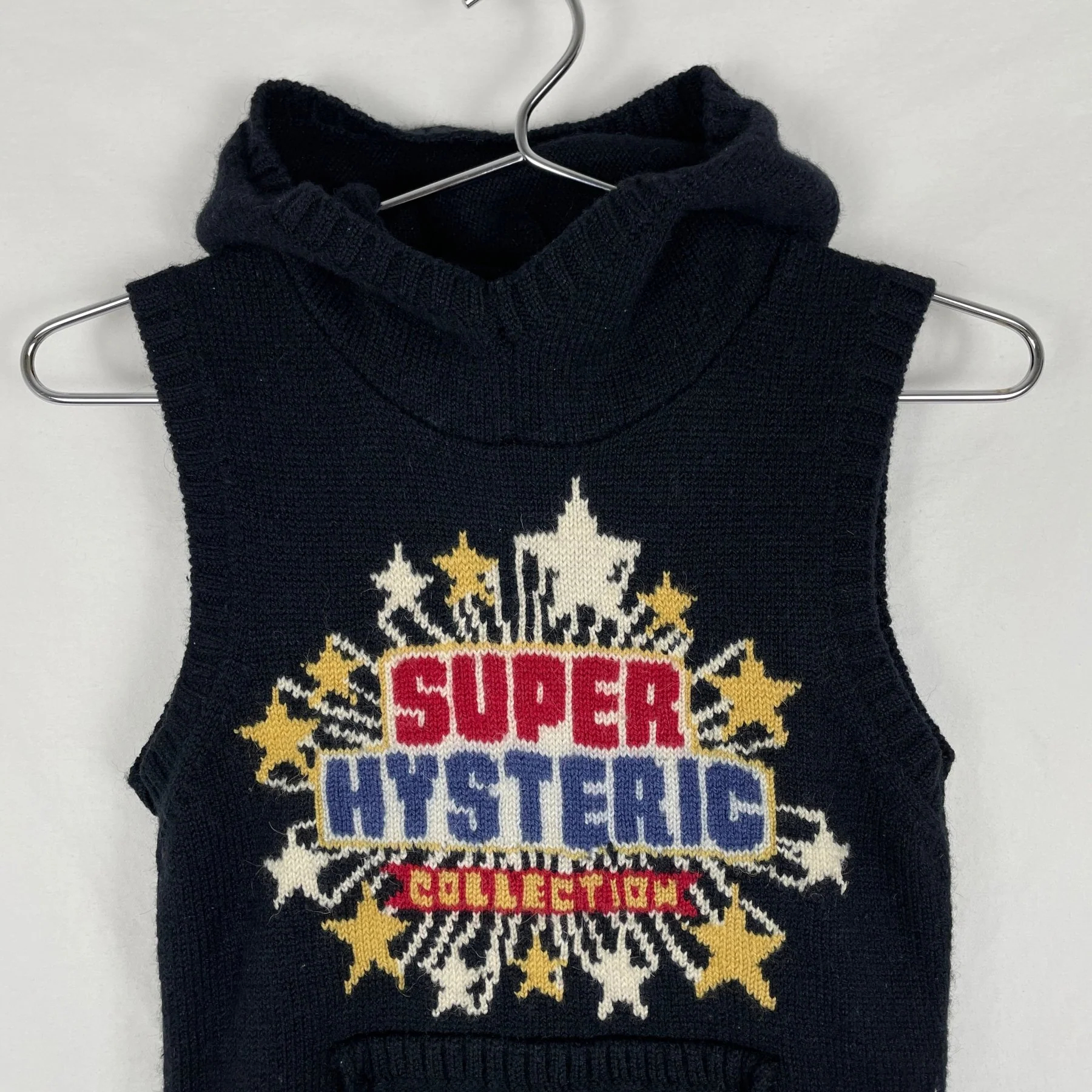 Hysteric Glamour "Super Hysteric" Knit Sleveless Hoodie - Image 4