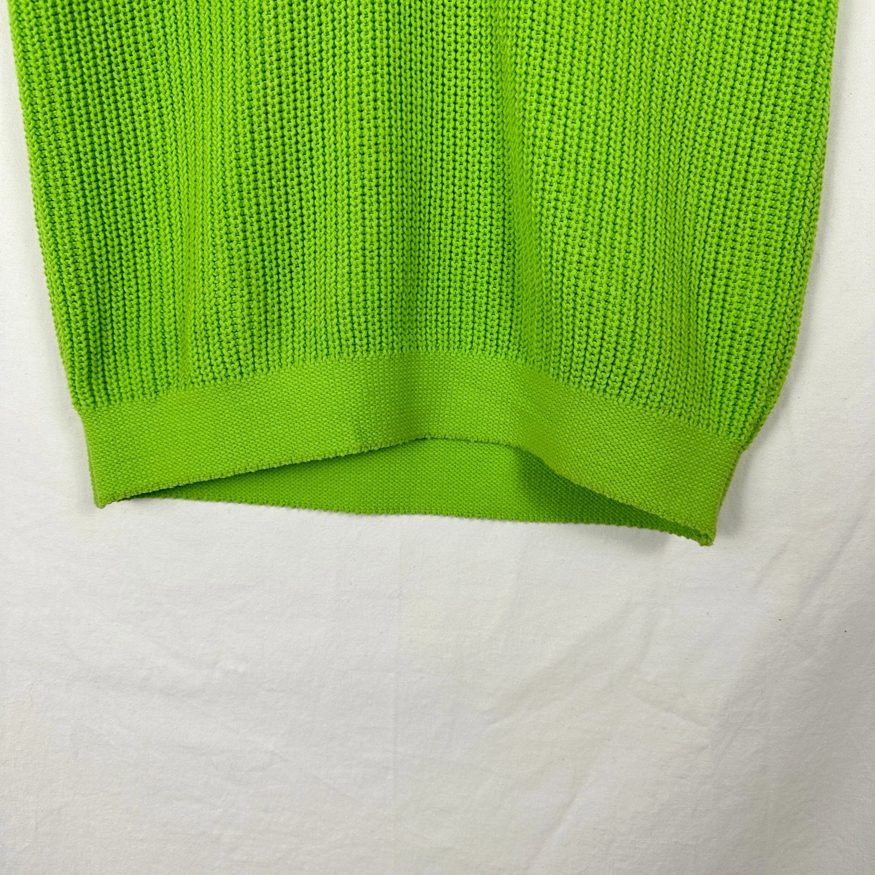 Issey Miyake Men Lime Green Knit Vest - Image 3