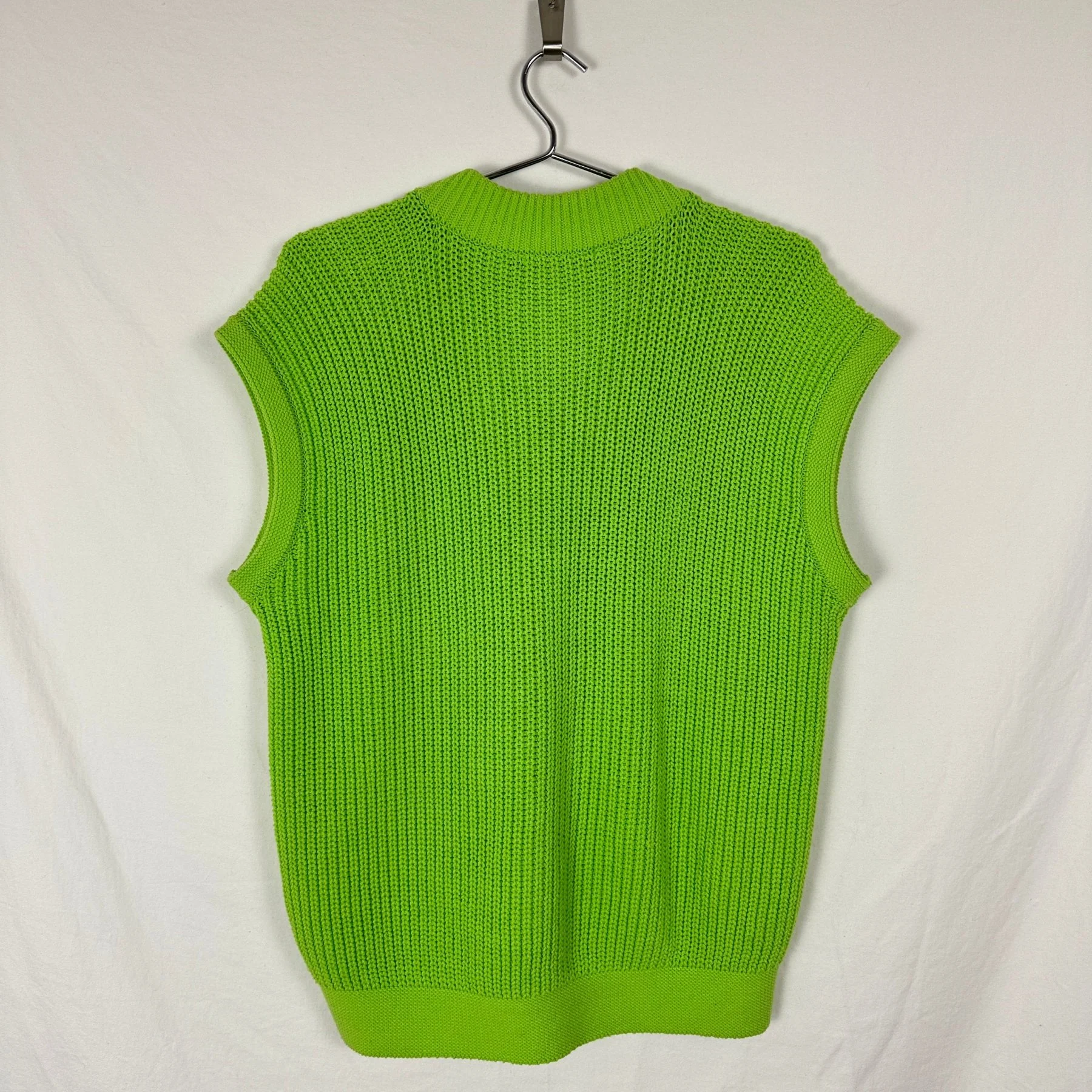 Issey Miyake Men Lime Green Knit Vest - Image 5