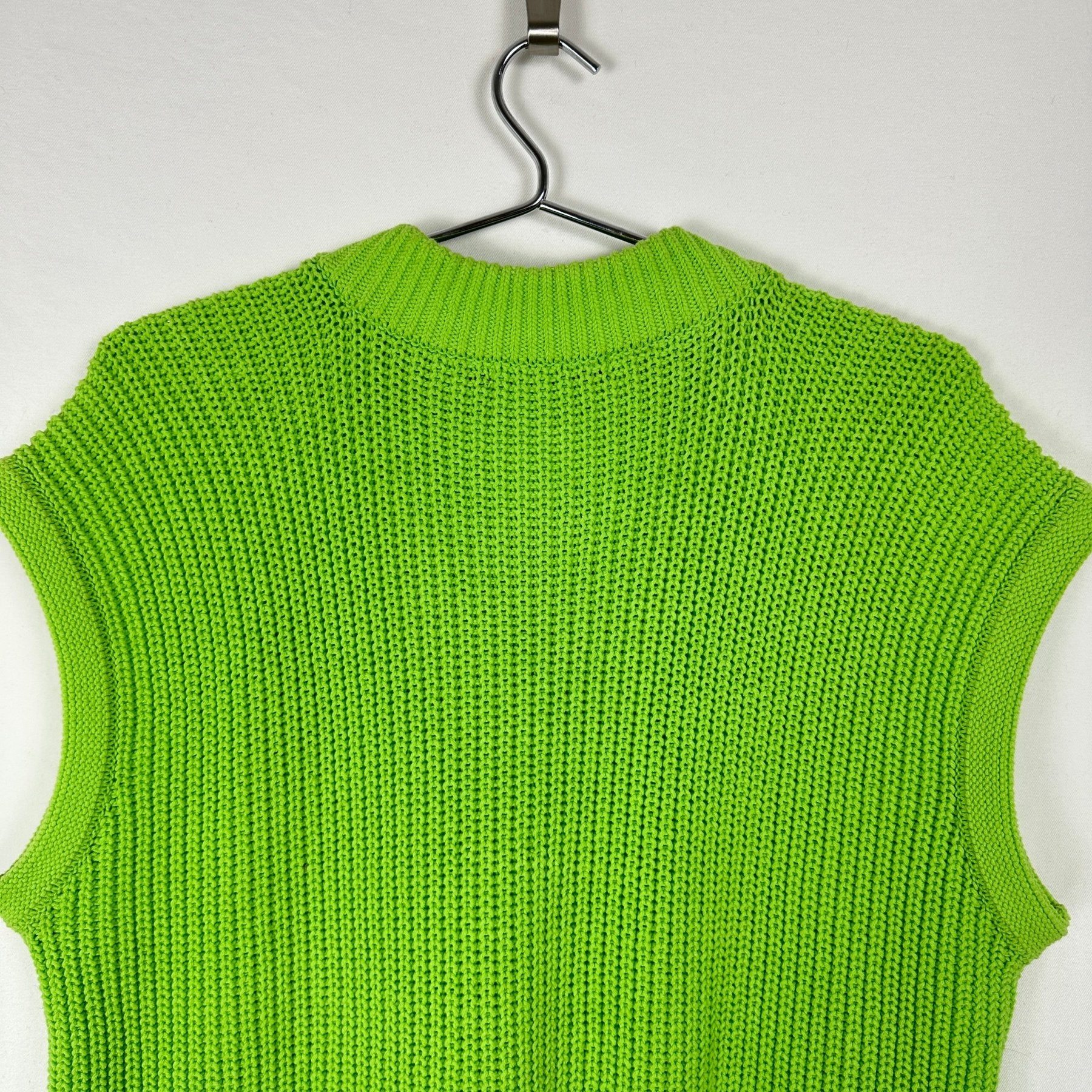 Issey Miyake Men Lime Green Knit Vest - Image 6