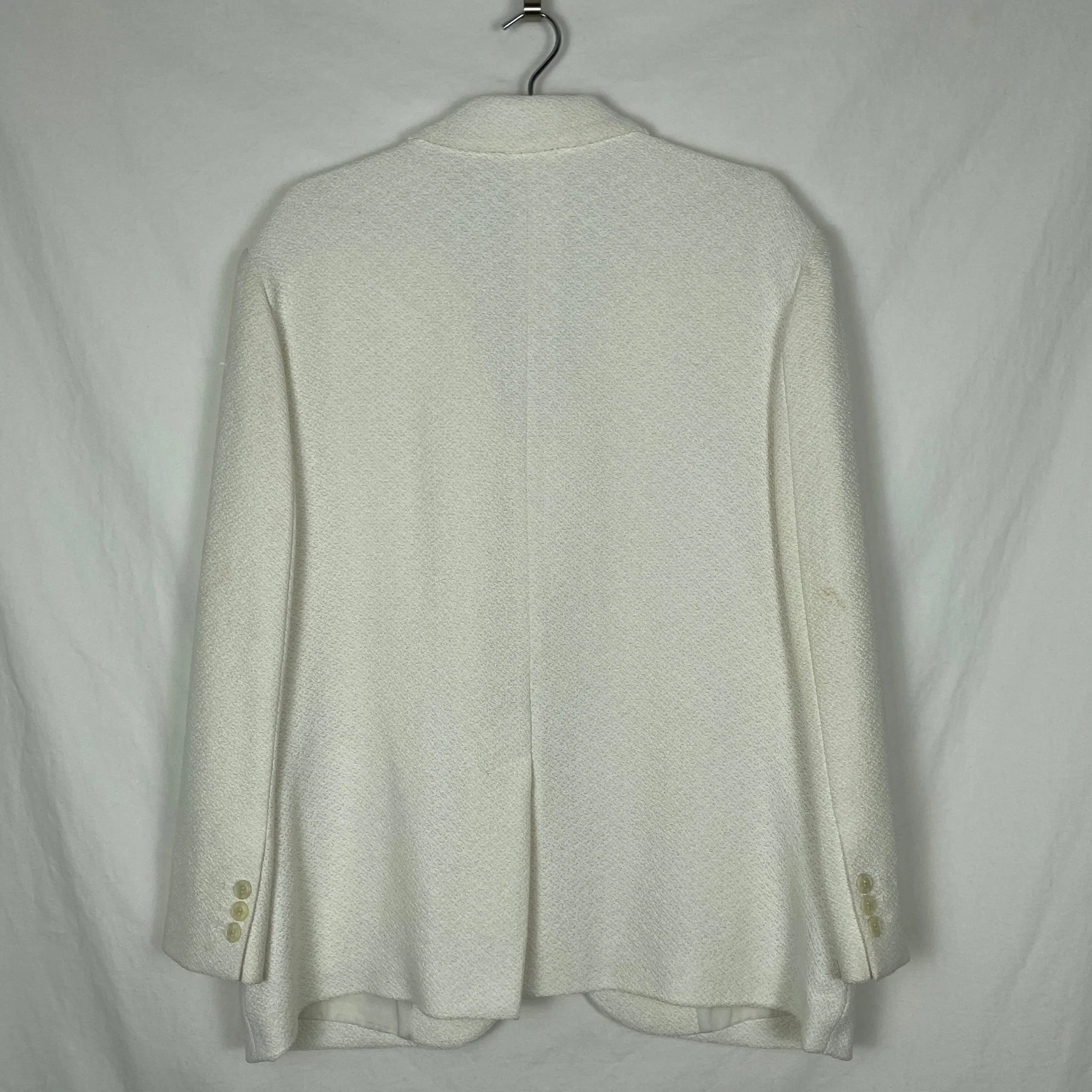 Jacquemus Single Breasted White Textured Blazer - Image 2