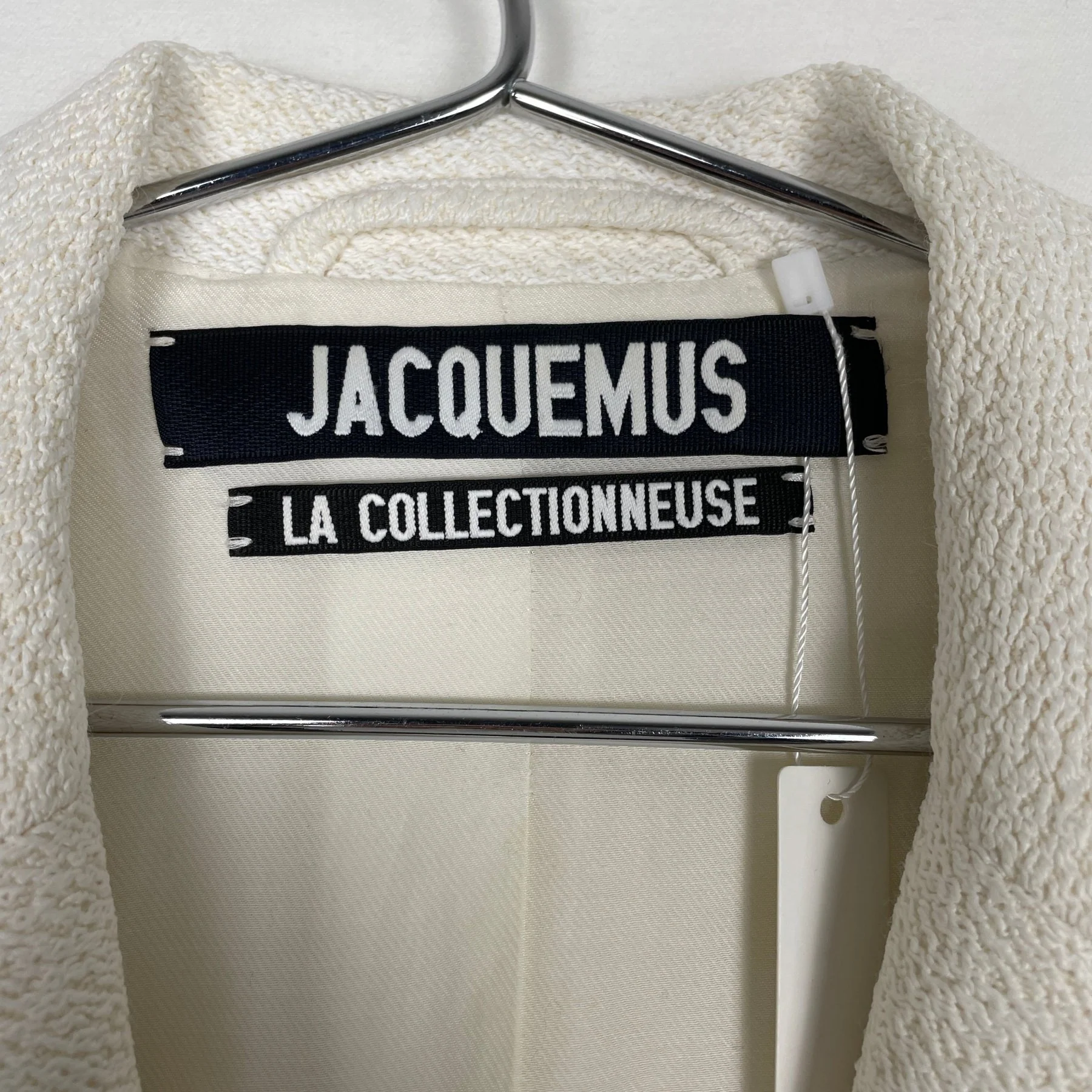Jacquemus Single Breasted White Textured Blazer - Image 6