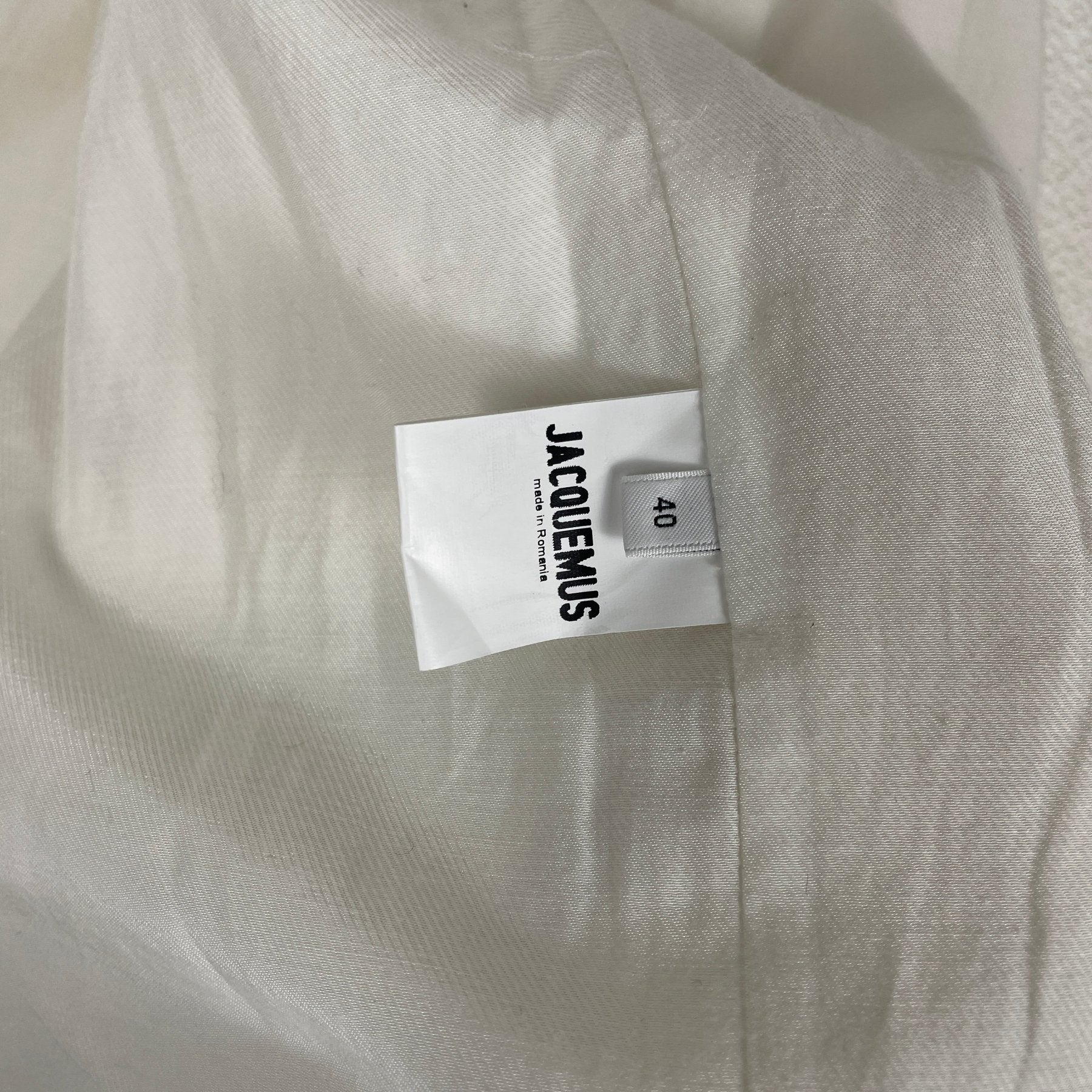 Jacquemus Single Breasted White Textured Blazer - Image 9
