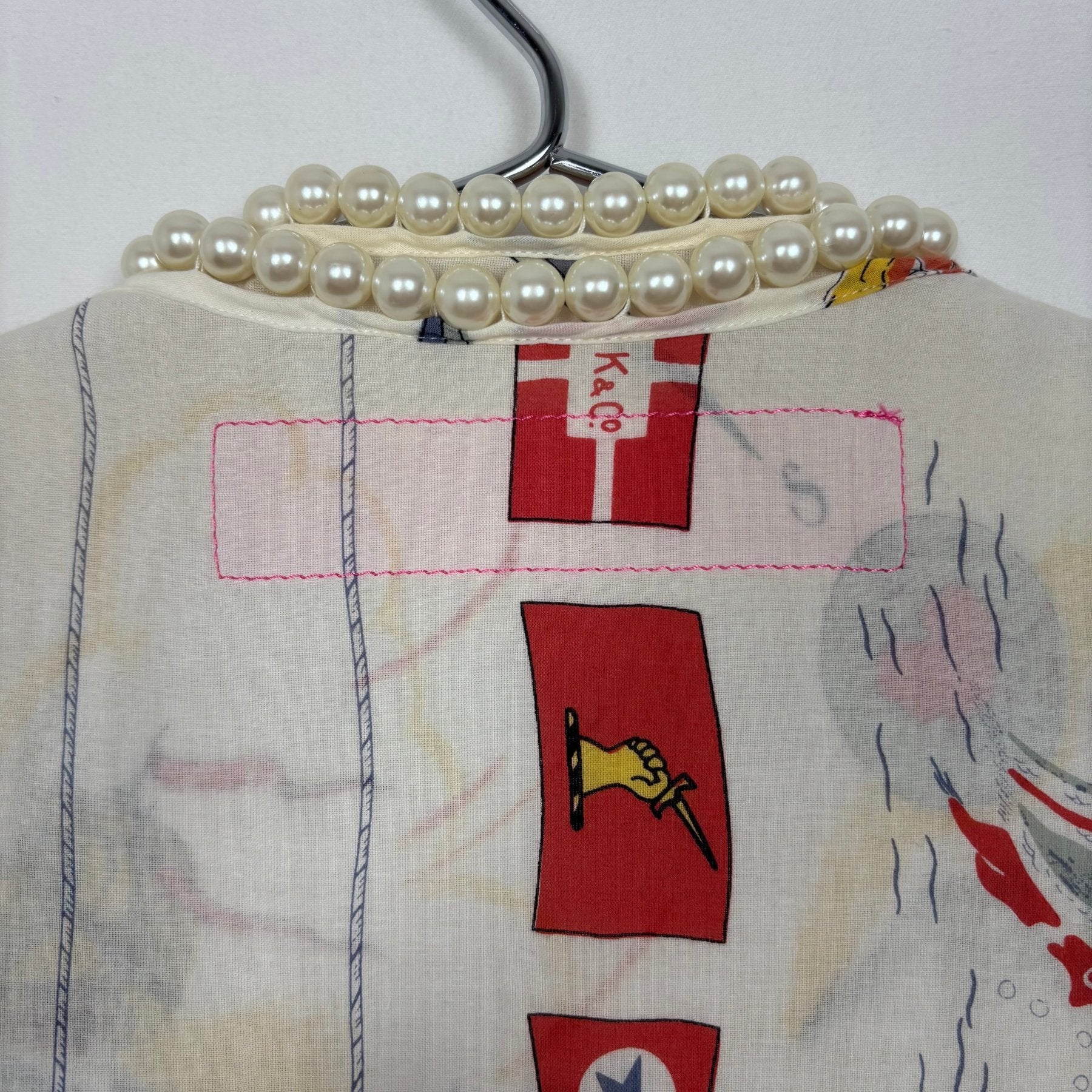 FW03 Junya Watanabe Pearl V-Neck Patterned Tank Top - Image 8