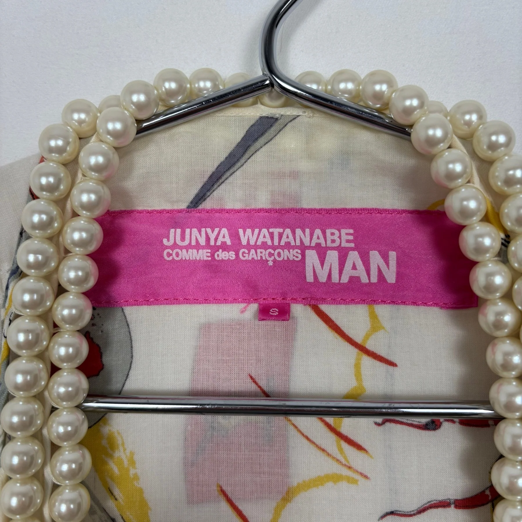 FW03 Junya Watanabe Pearl V-Neck Patterned Tank Top - Image 9