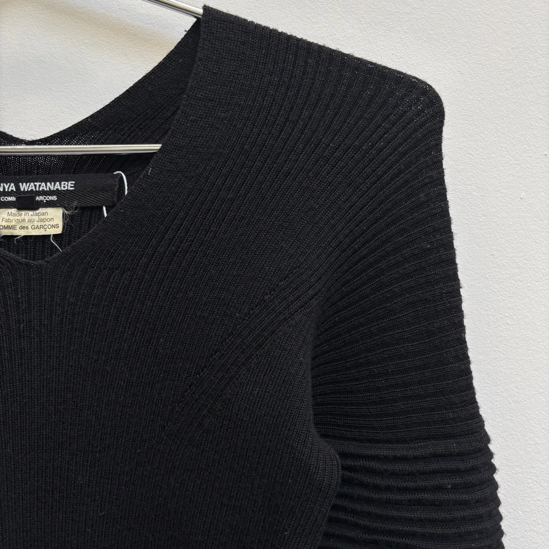 Junya Watanabe Ribbed V-Neck Shirt - Image 3