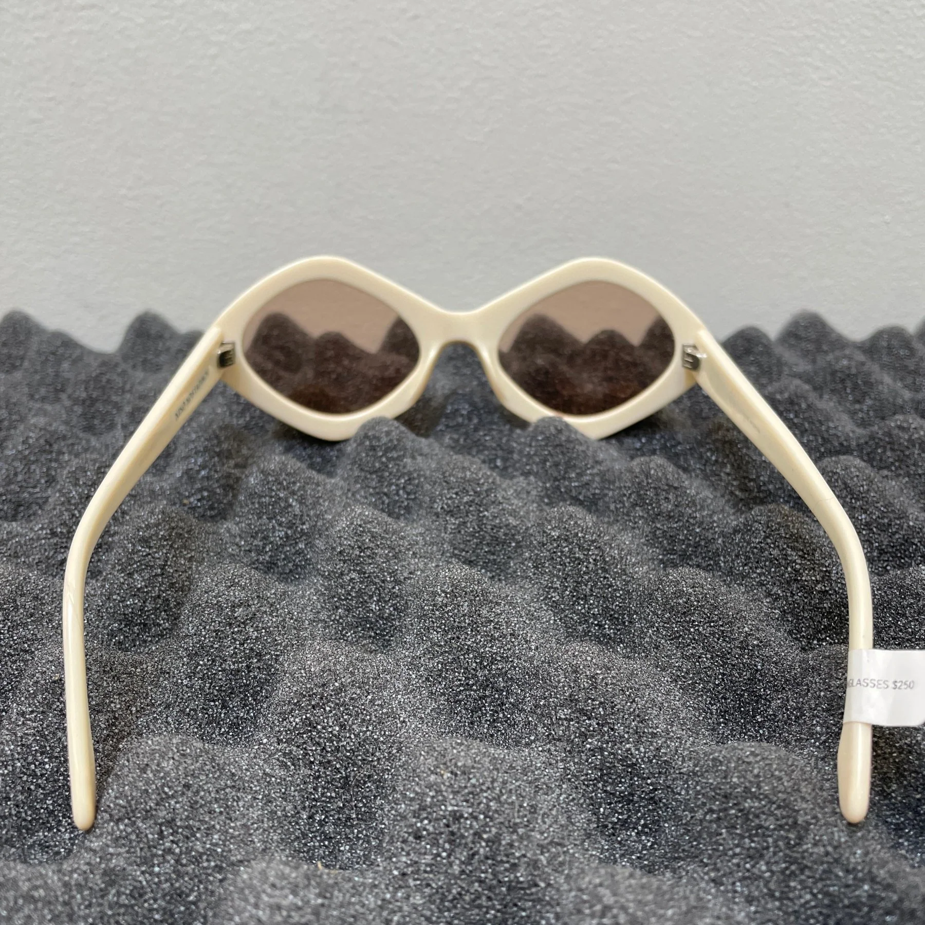 Kiko Kostadinov Octavia Rhomboid Cream Sunglasses - Image 5